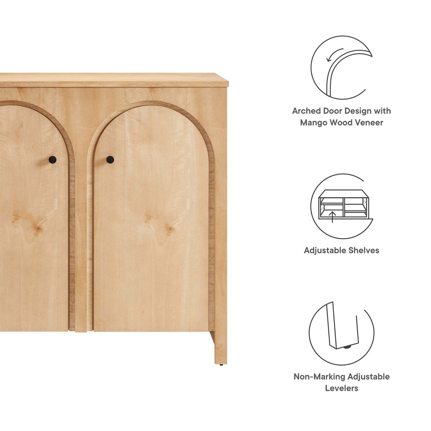 Appia 2-Door Arched Door Storage Cabinet by Modway EEI-6537-OAK