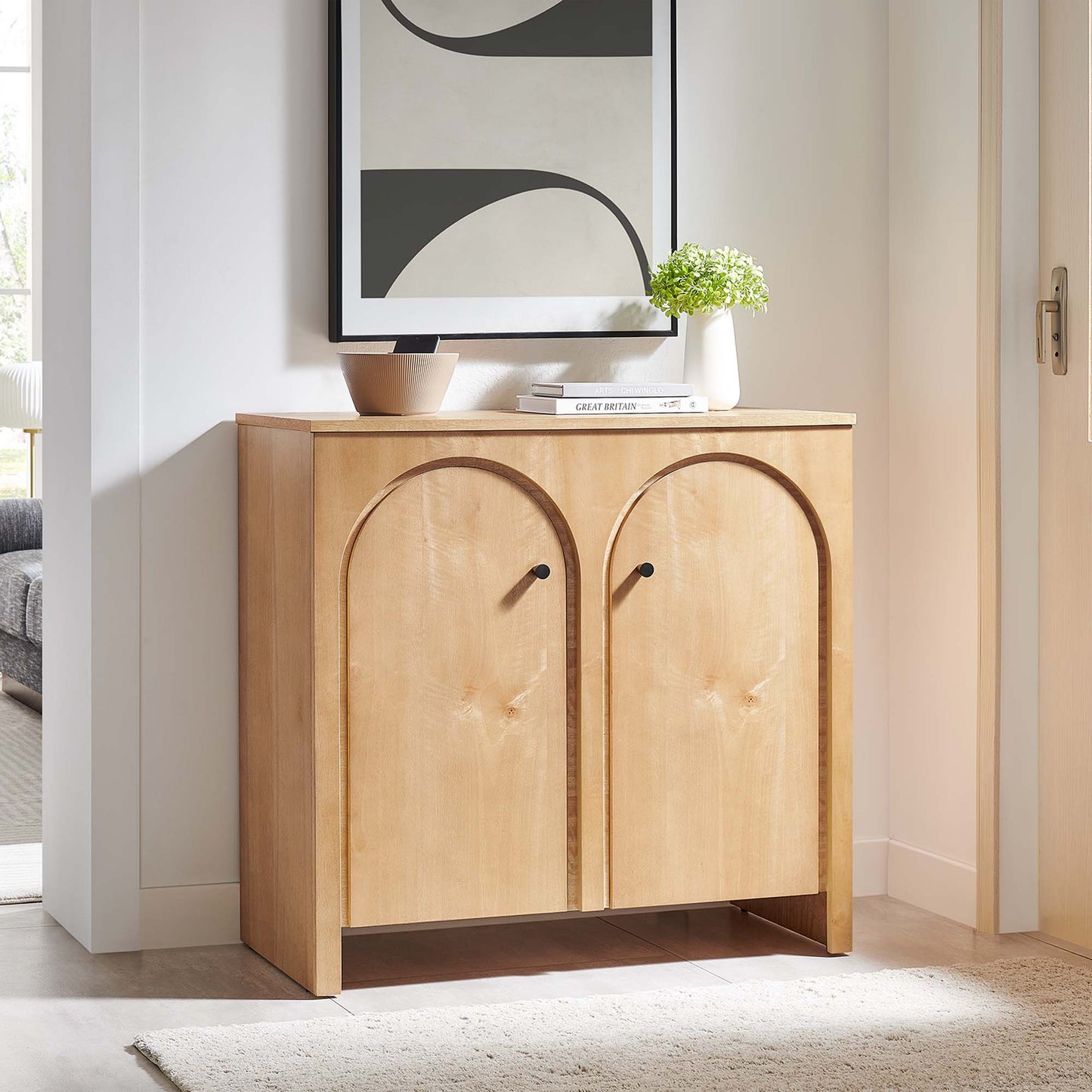 Appia 2-Door Arched Door Storage Cabinet by Modway EEI-6537-OAK