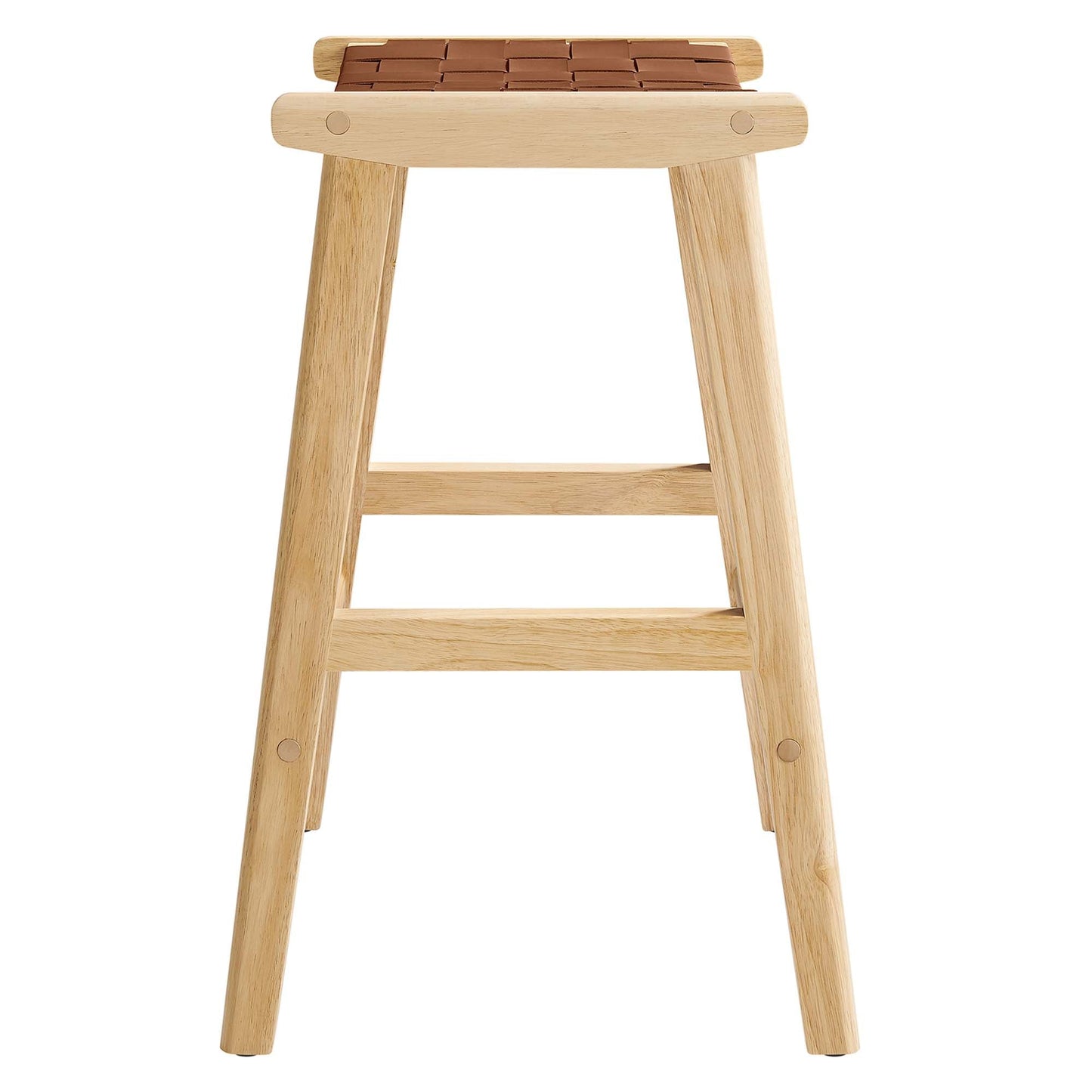 Saoirse Faux Leather Wood Counter Stool Set of 2 by Modway EEI-6547-NAT-BRN