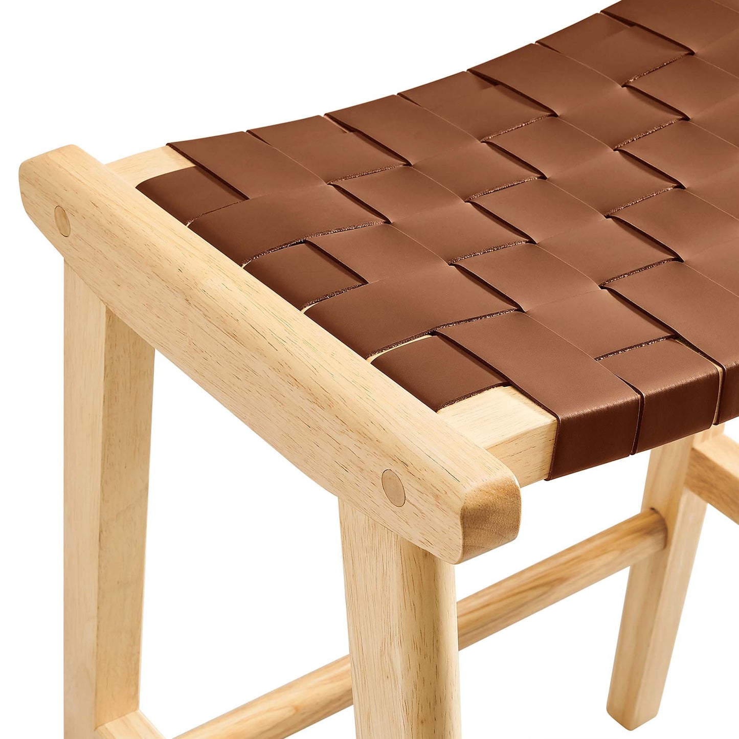 Saoirse Faux Leather Wood Counter Stool Set of 2 by Modway EEI-6547-NAT-BRN