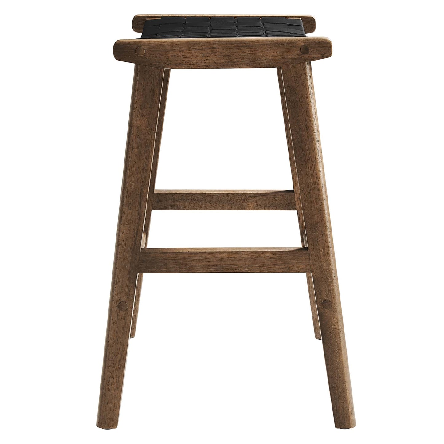 Saoirse Faux Leather Wood Counter Stool Set of 2 by Modway EEI-6547-WAL-BLK