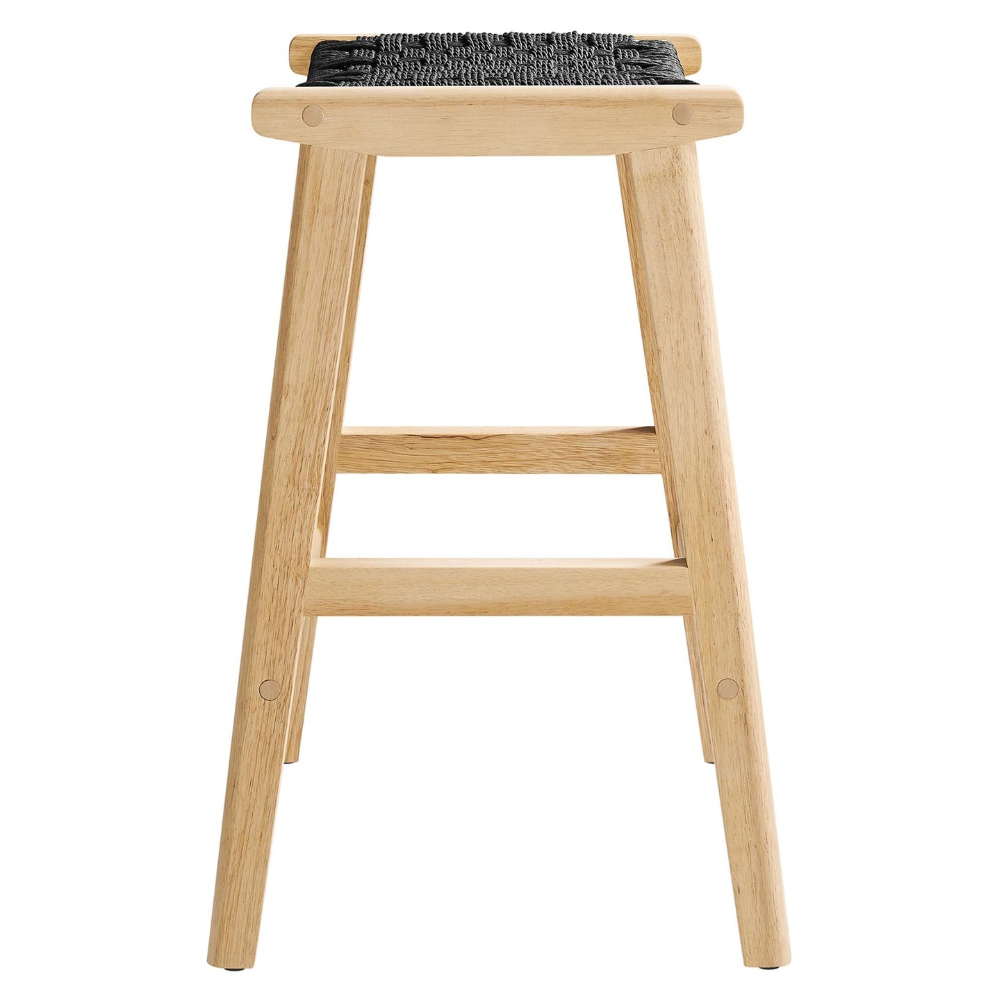 Saoirse Woven Rope Wood Counter Stool Set of 2 by Modway EEI-6548-NAT-BLK