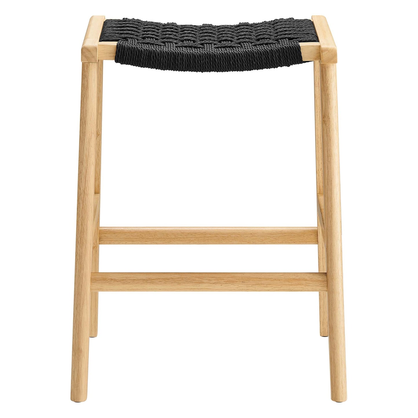 Saoirse Woven Rope Wood Counter Stool Set of 2 by Modway EEI-6548-NAT-BLK