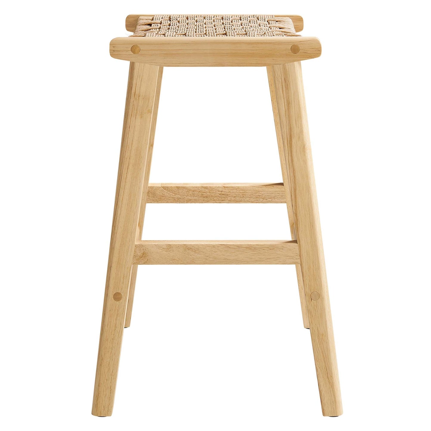 Saoirse Woven Rope Wood Counter Stool Set of 2 by Modway EEI-6548-NAT-NAT