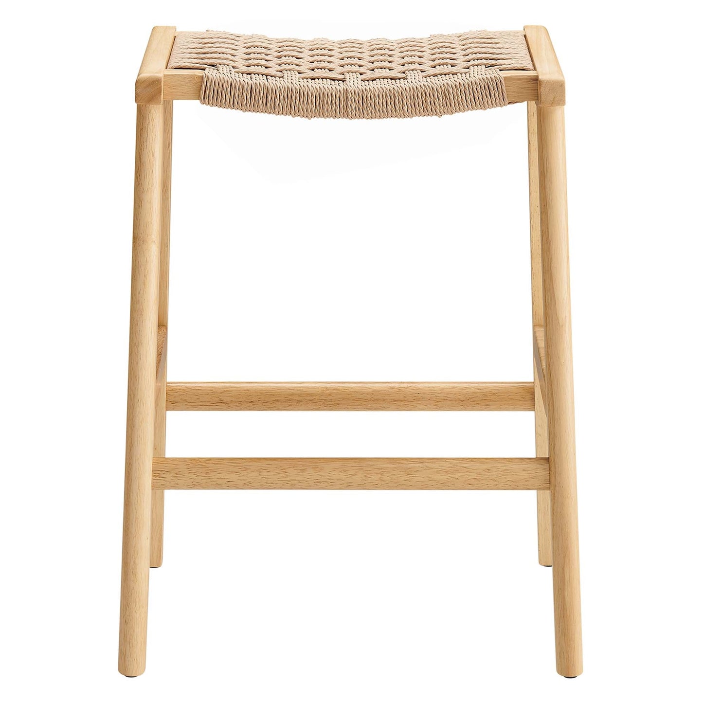 Saoirse Woven Rope Wood Counter Stool Set of 2 by Modway EEI-6548-NAT-NAT