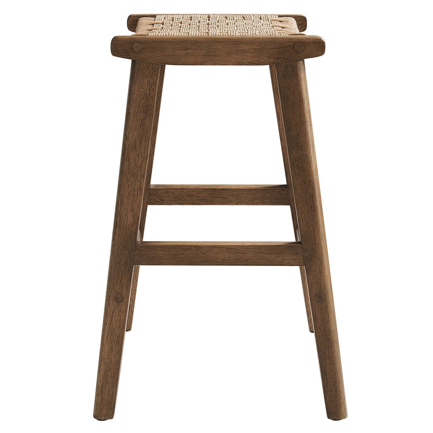 Saoirse Woven Rope Wood Counter Stool Set of 2 by Modway EEI-6548-WAL-NAT