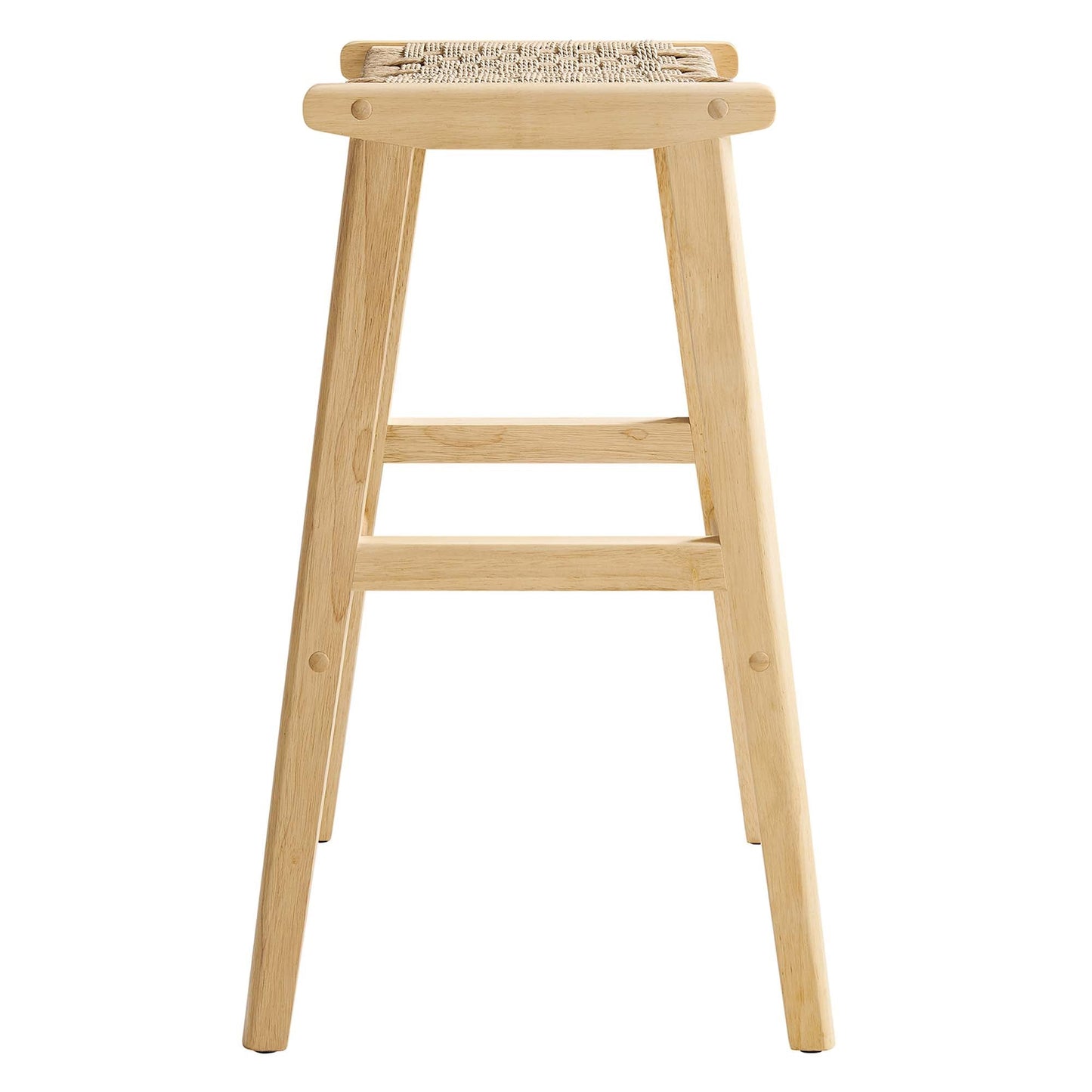 Saoirse Woven Rope Wood Bar Stool Set of 2 by Modway EEI-6550-NAT-NAT