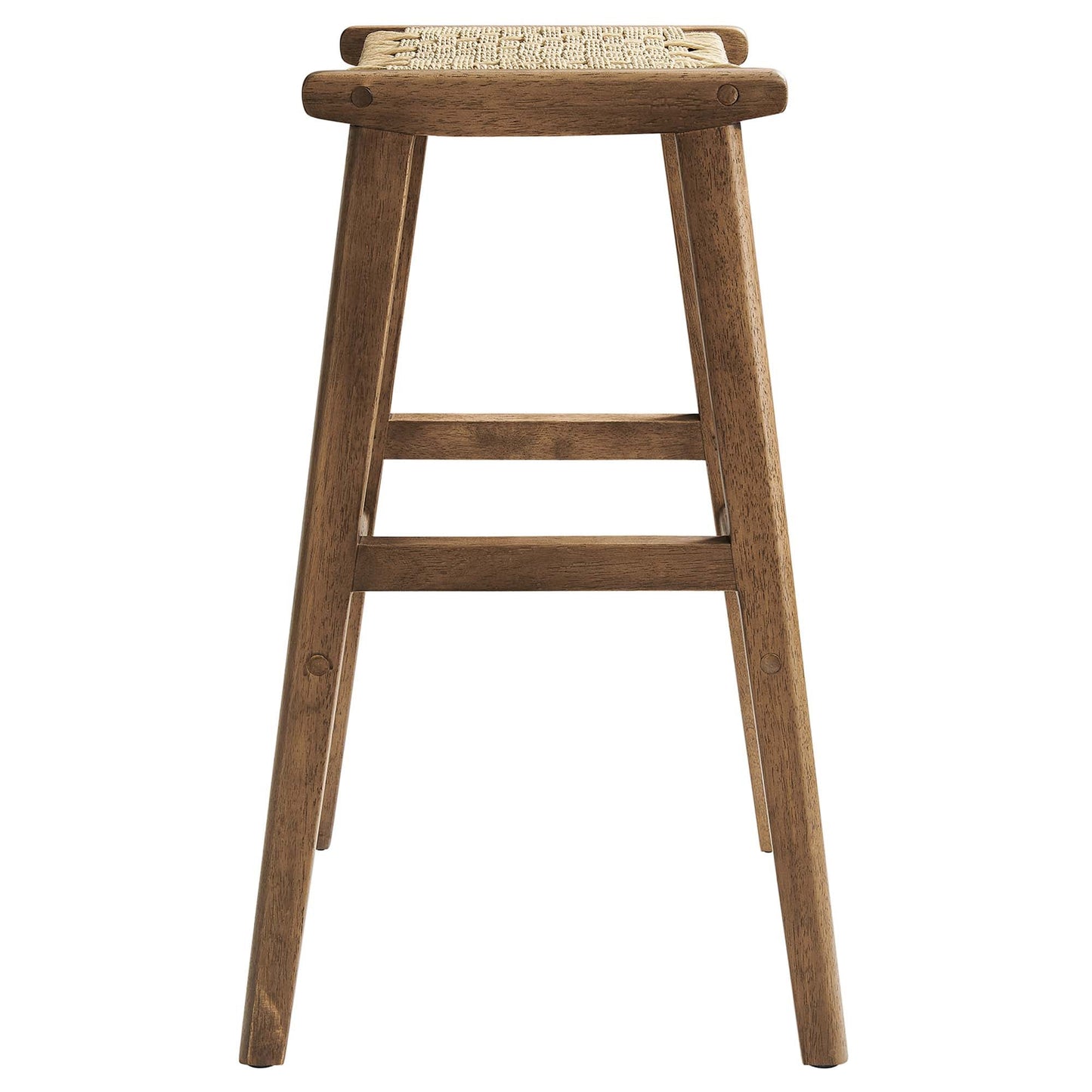 Saoirse Woven Rope Wood Bar Stool Set of 2 by Modway EEI-6550-WAL-NAT