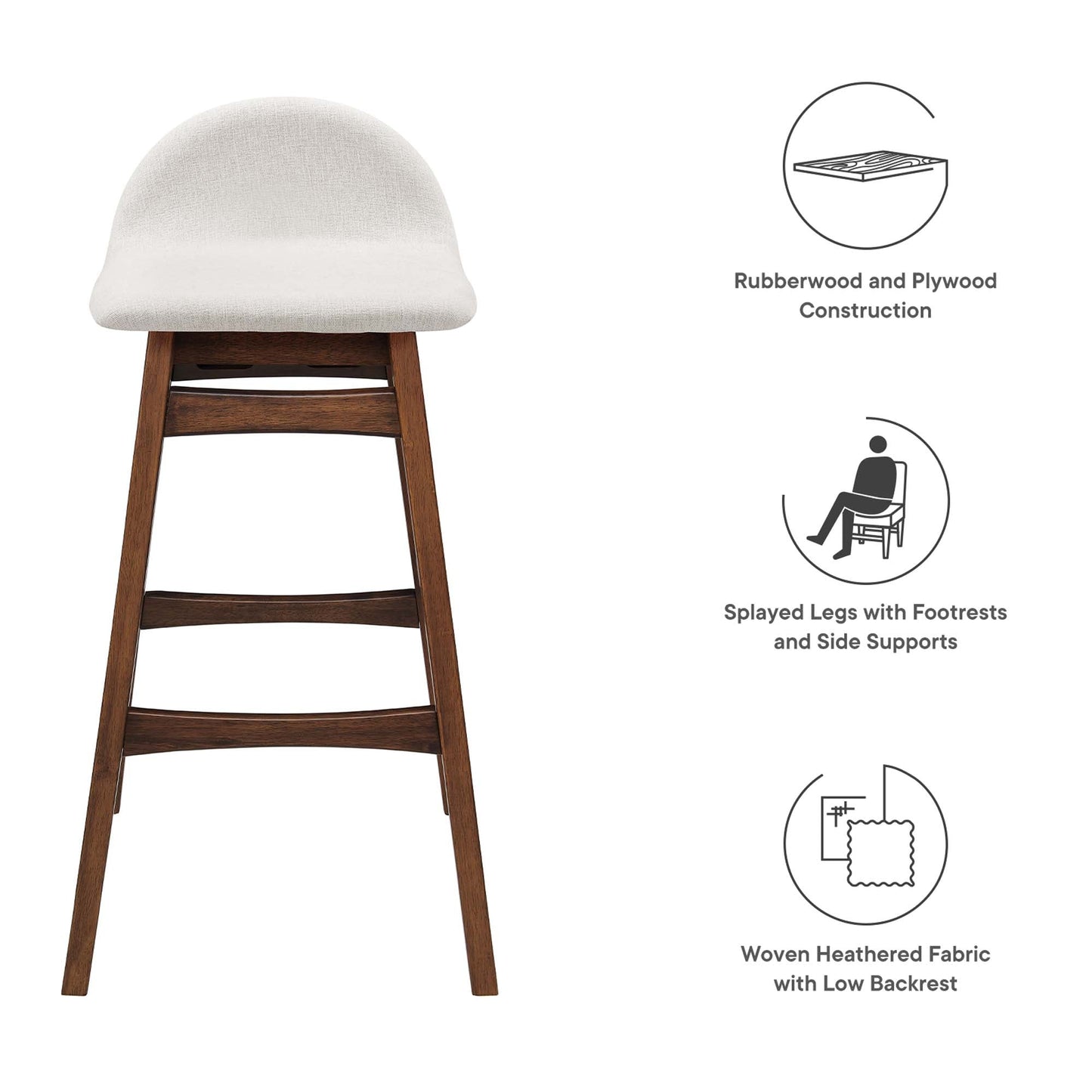 Juno Wood Bar Stool Set of 2 by Modway EEI-6553-HEI