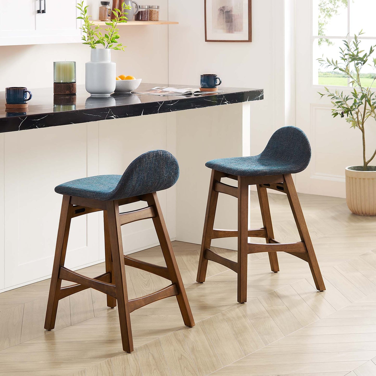 Juno Wood Counter Stool Set of 2 by Modway EEI-6555-HEA