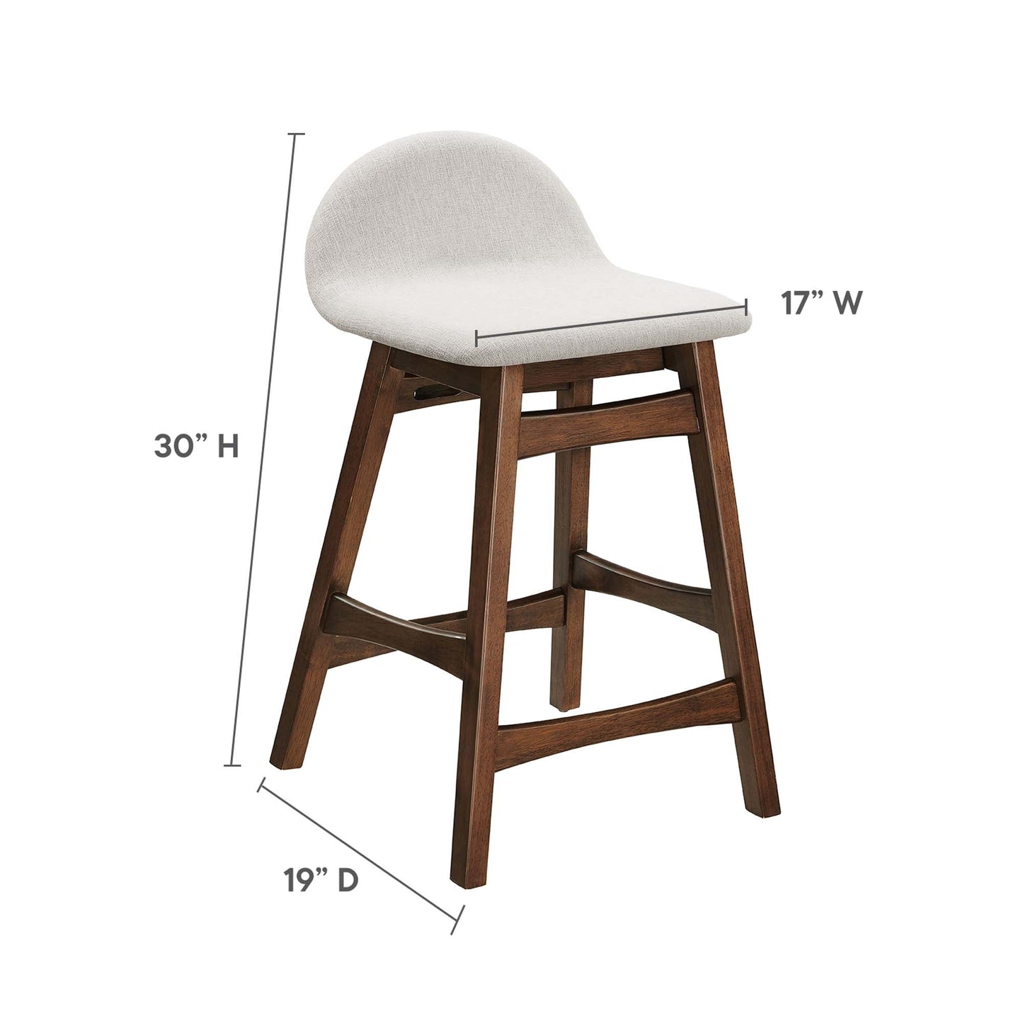 Juno Wood Counter Stool Set of 2 by Modway EEI-6555-HEI