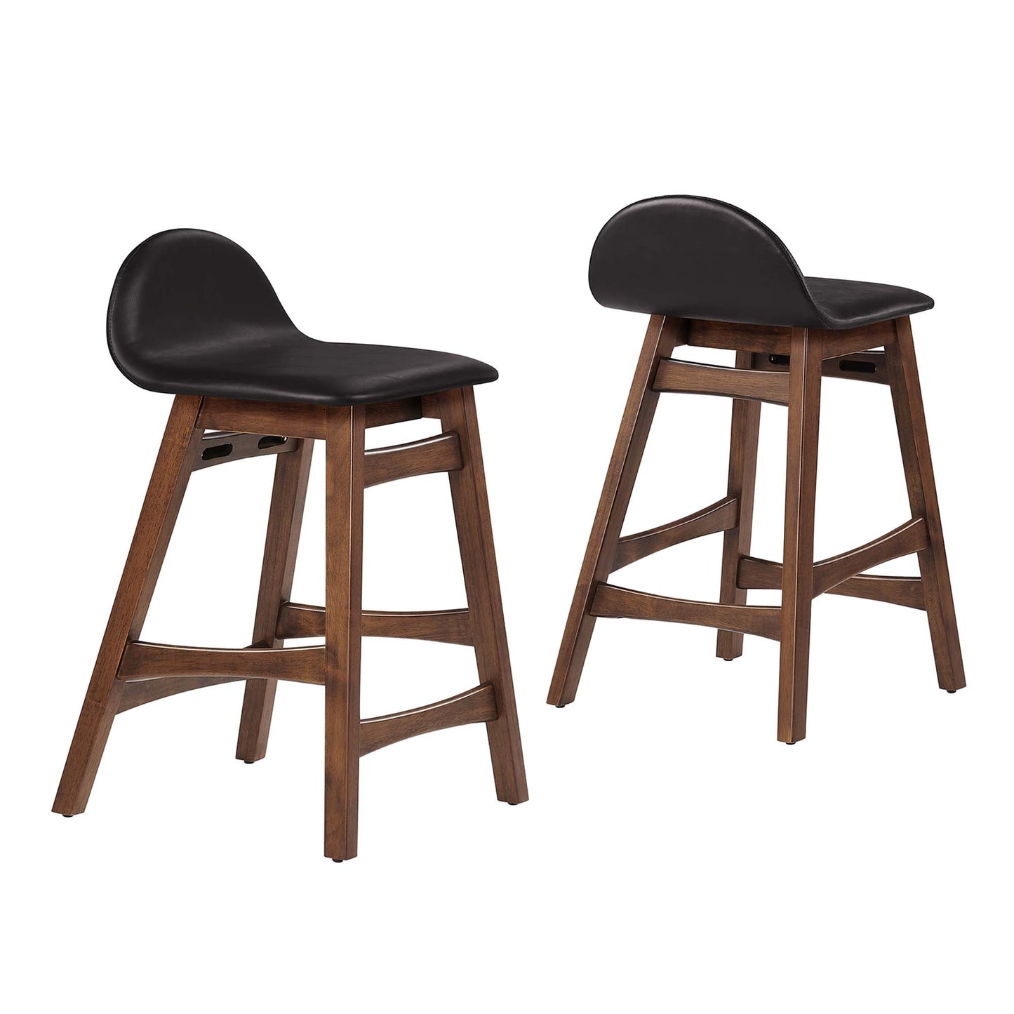 Juno Wood Counter Stool Set of 2 by Modway EEI-6556-BRN