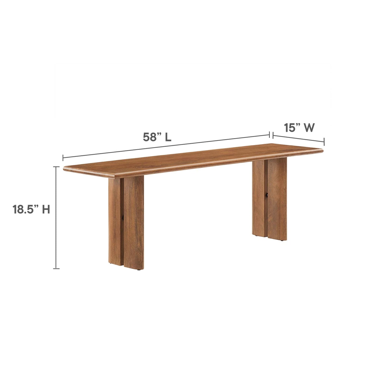 Amistad 72" Wood Dining Table and Bench Set by Modway EEI-6559-WAL