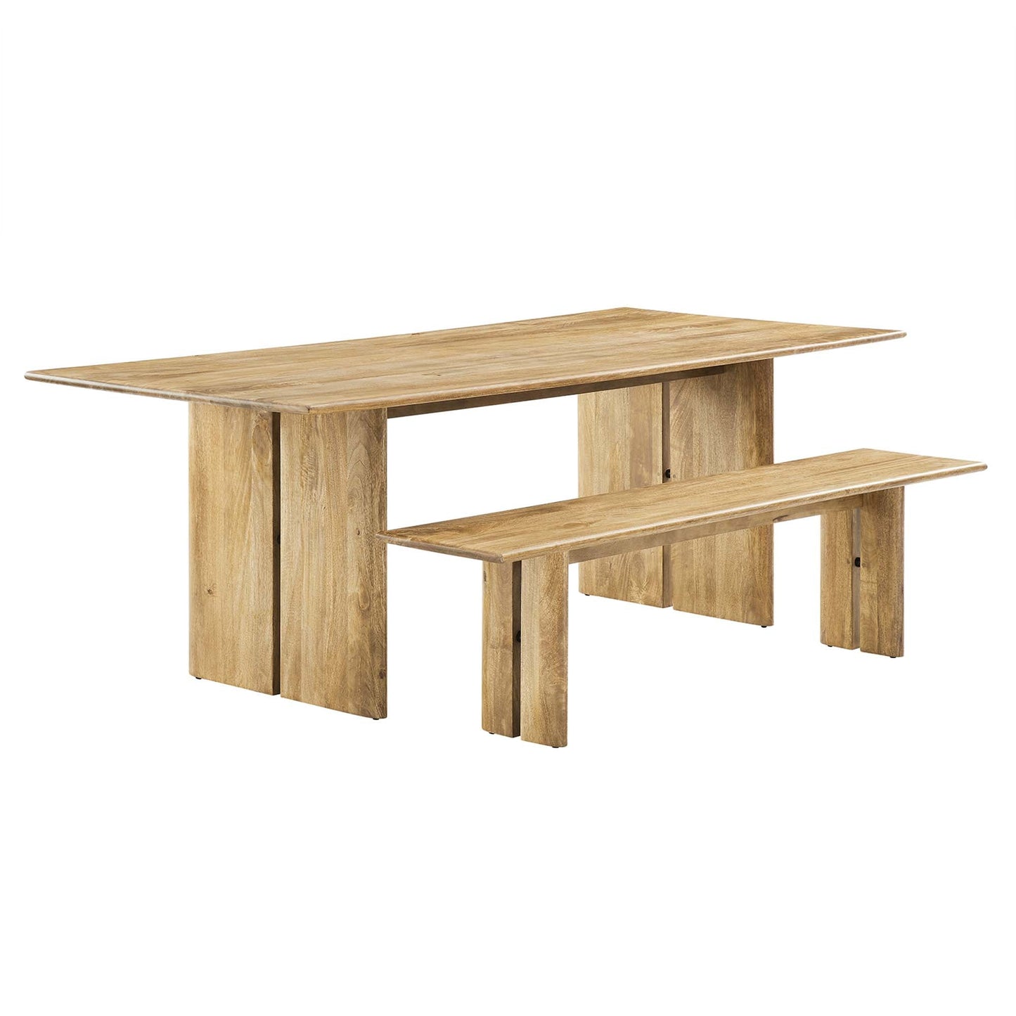 Amistad 86" Wood Dining Table and Bench Set by Modway EEI-6560-OAK