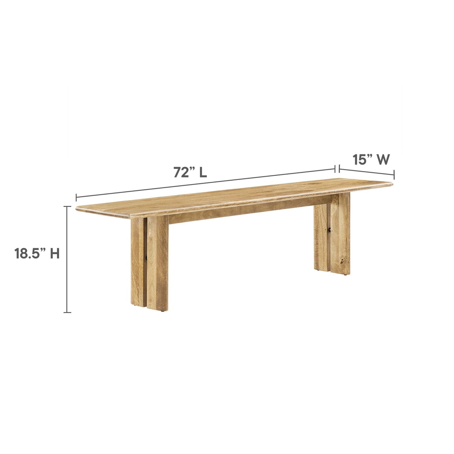 Amistad 86" Wood Dining Table and Bench Set by Modway EEI-6560-OAK