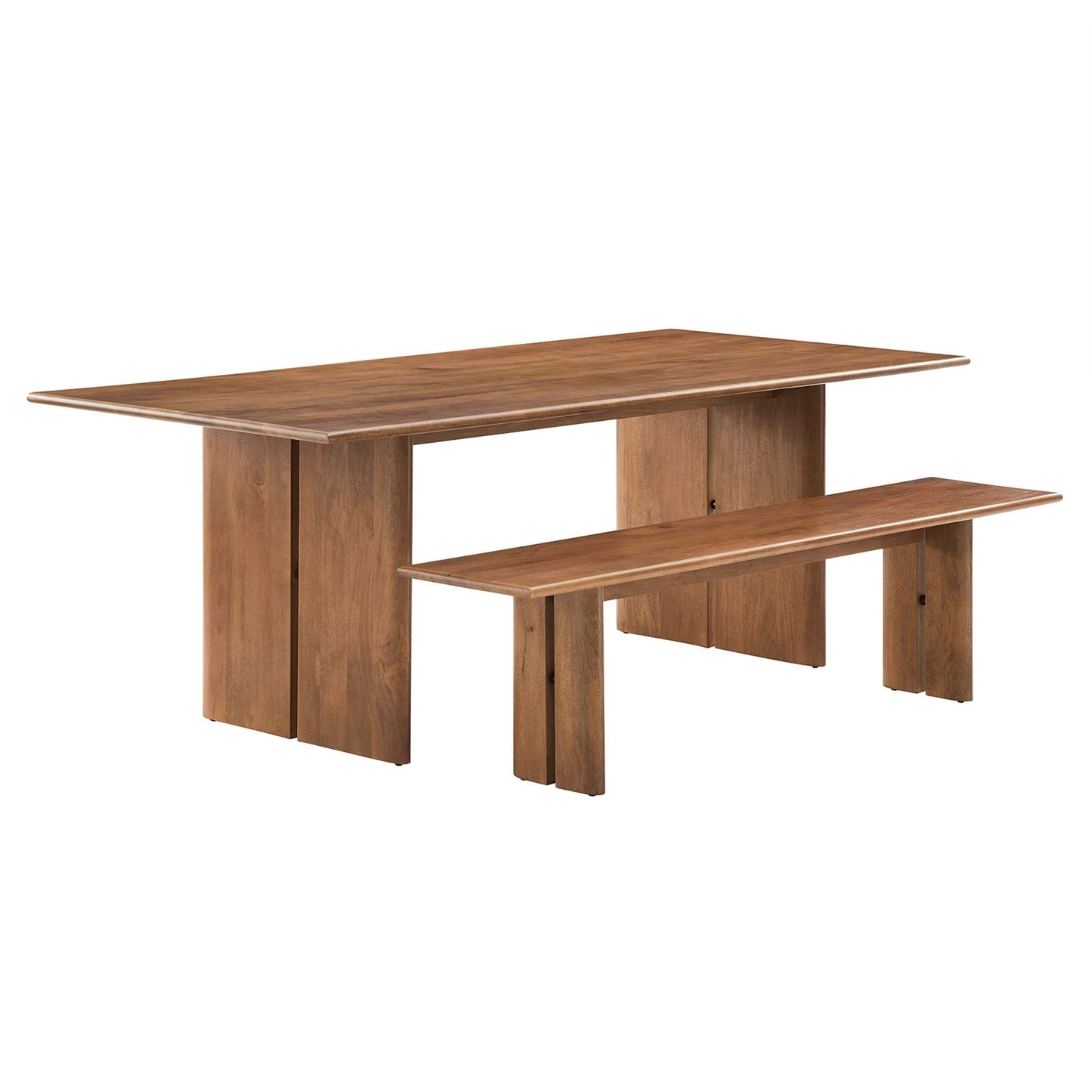 Amistad 86" Wood Dining Table and Bench Set by Modway EEI-6560-WAL