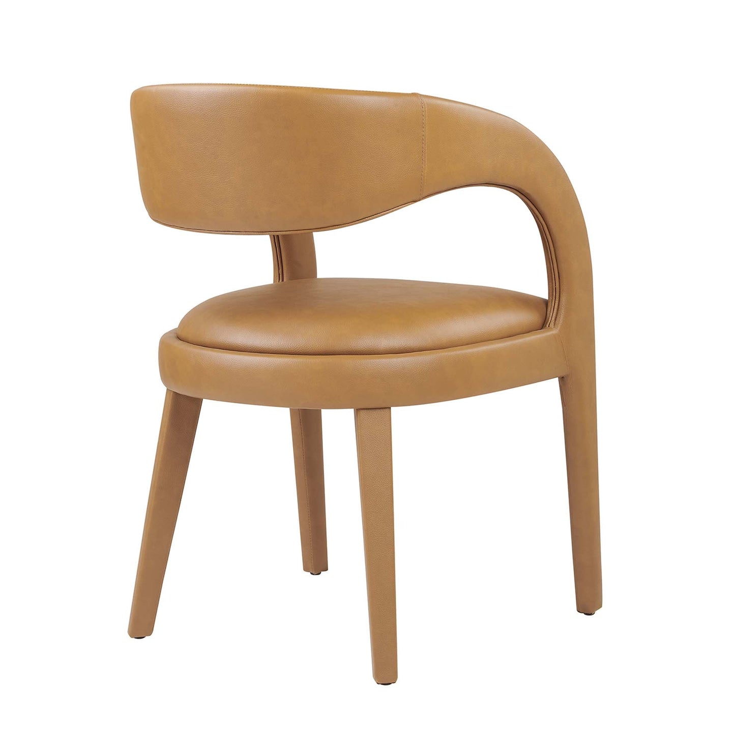 Pinnacle Vegan Leather Dining Chair Set of 2 by Modway EEI-6561-TAN