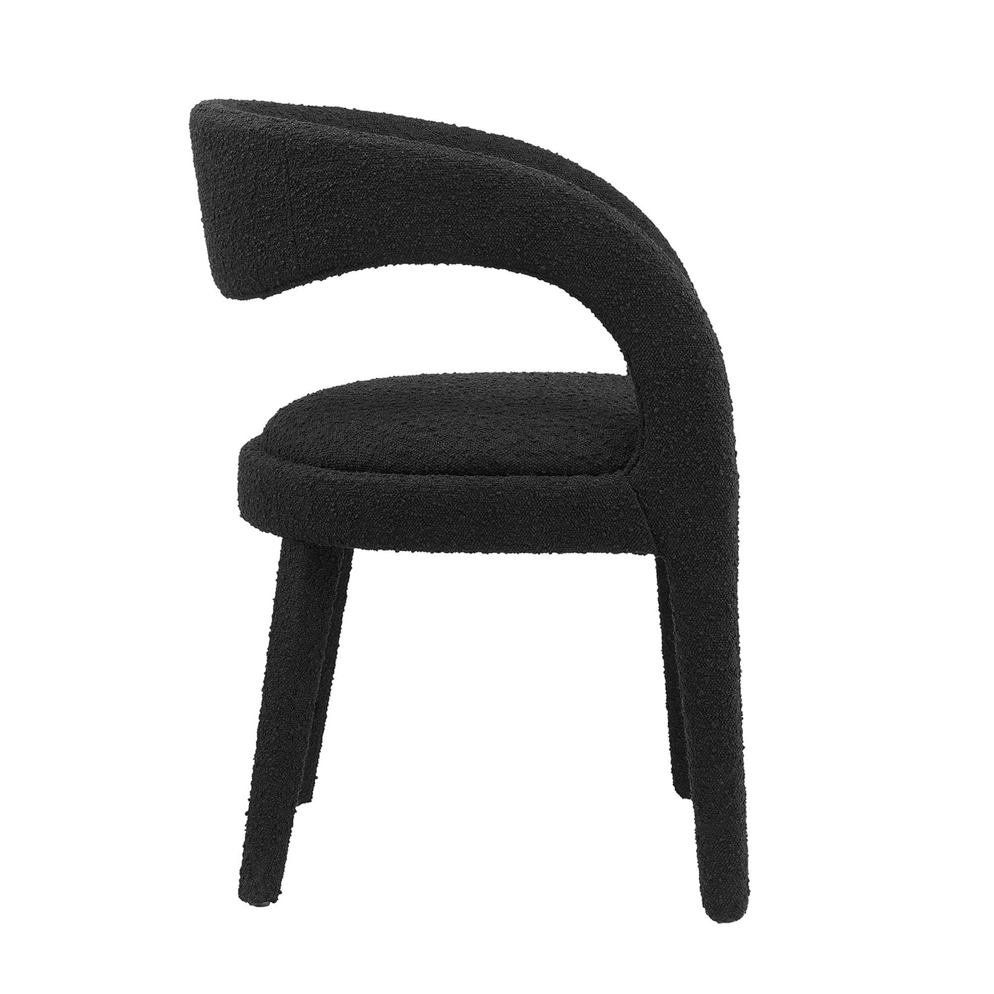 Pinnacle Boucle Upholstered Dining Chair Set of 2 by Modway EEI-6562-BLK