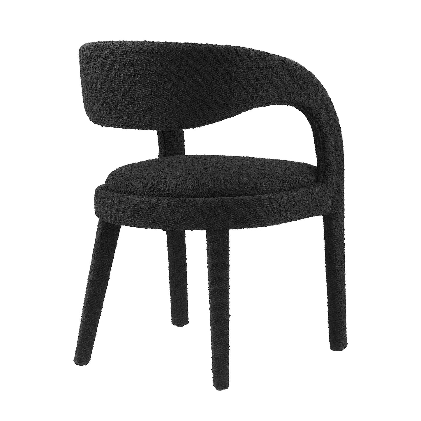 Pinnacle Boucle Upholstered Dining Chair Set of 2 by Modway EEI-6562-BLK