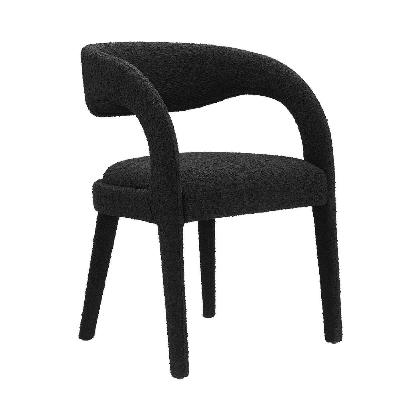 Pinnacle Boucle Upholstered Dining Chair Set of 2 by Modway EEI-6562-BLK