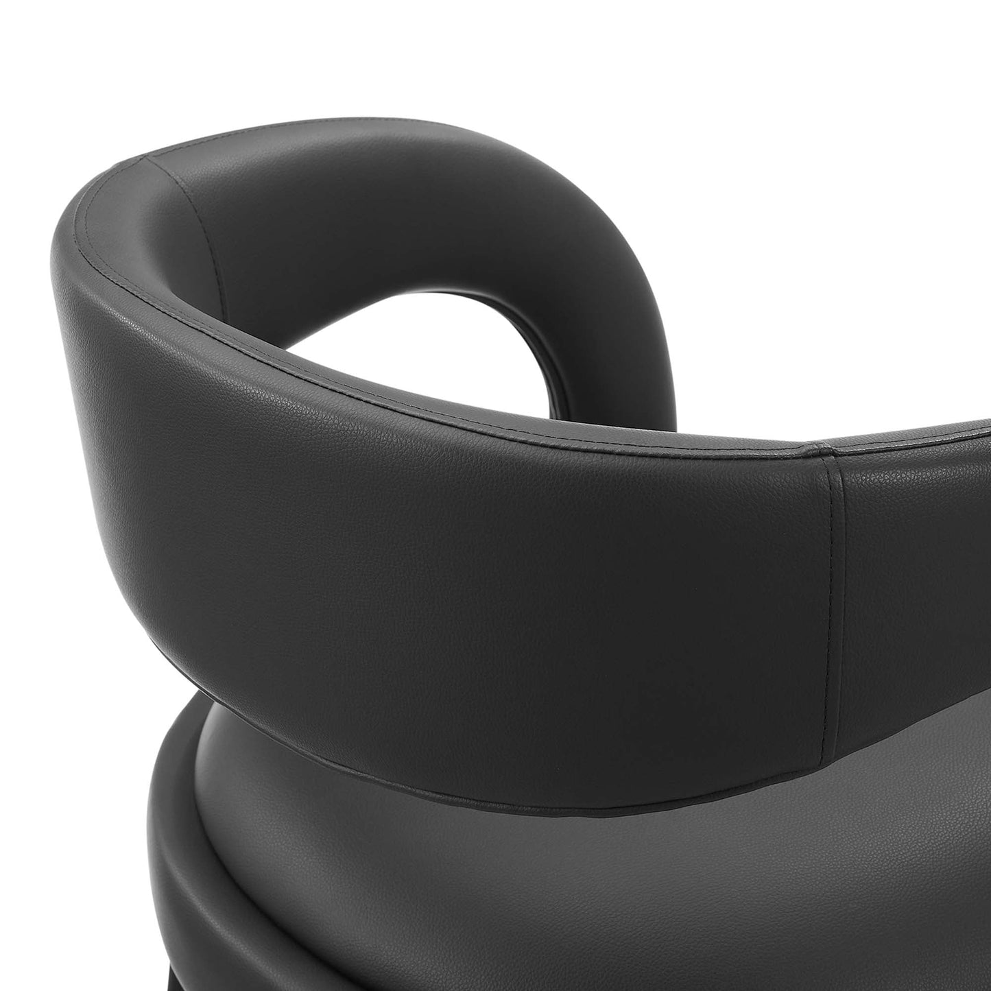 Pinnacle Vegan Leather Counter Stool Set of 2 by Modway EEI-6564-BLK-BLK