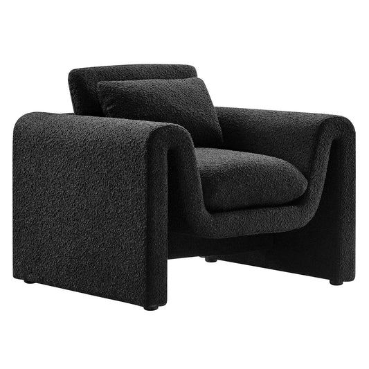 Waverly Boucle Upholstered Armchair by Modway EEI-6575-BLK