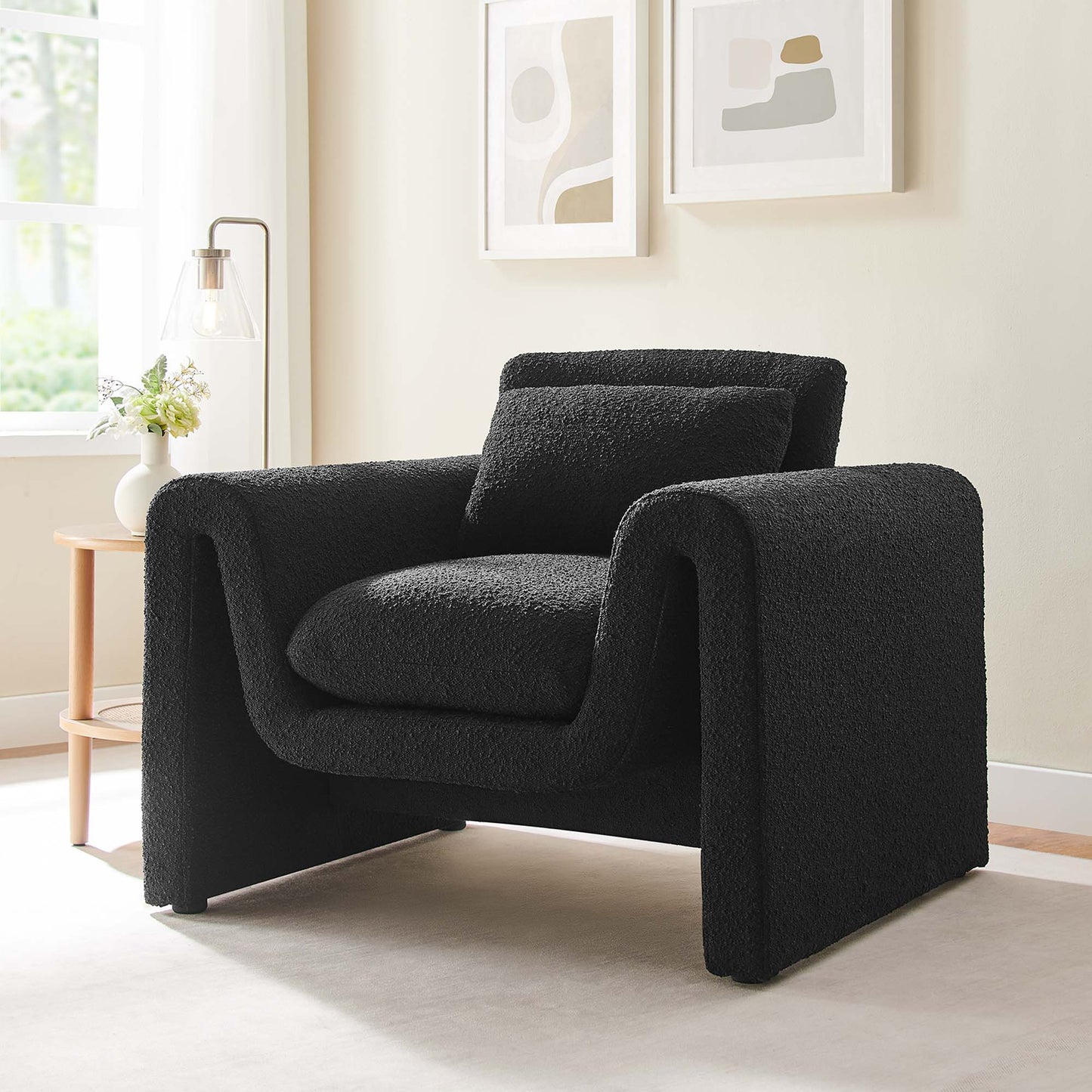Waverly Boucle Upholstered Armchair by Modway EEI-6575-BLK