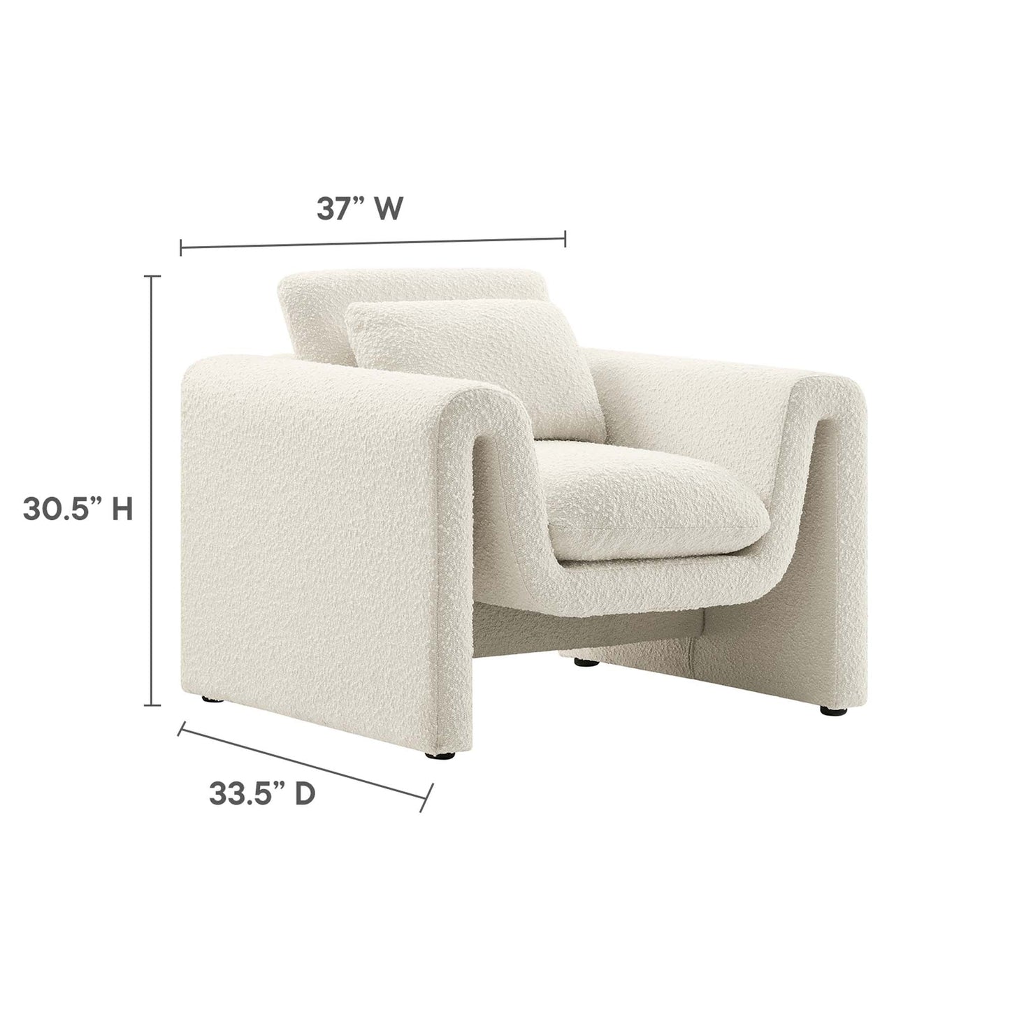 Waverly Boucle Upholstered Armchair by Modway EEI-6575-IVO