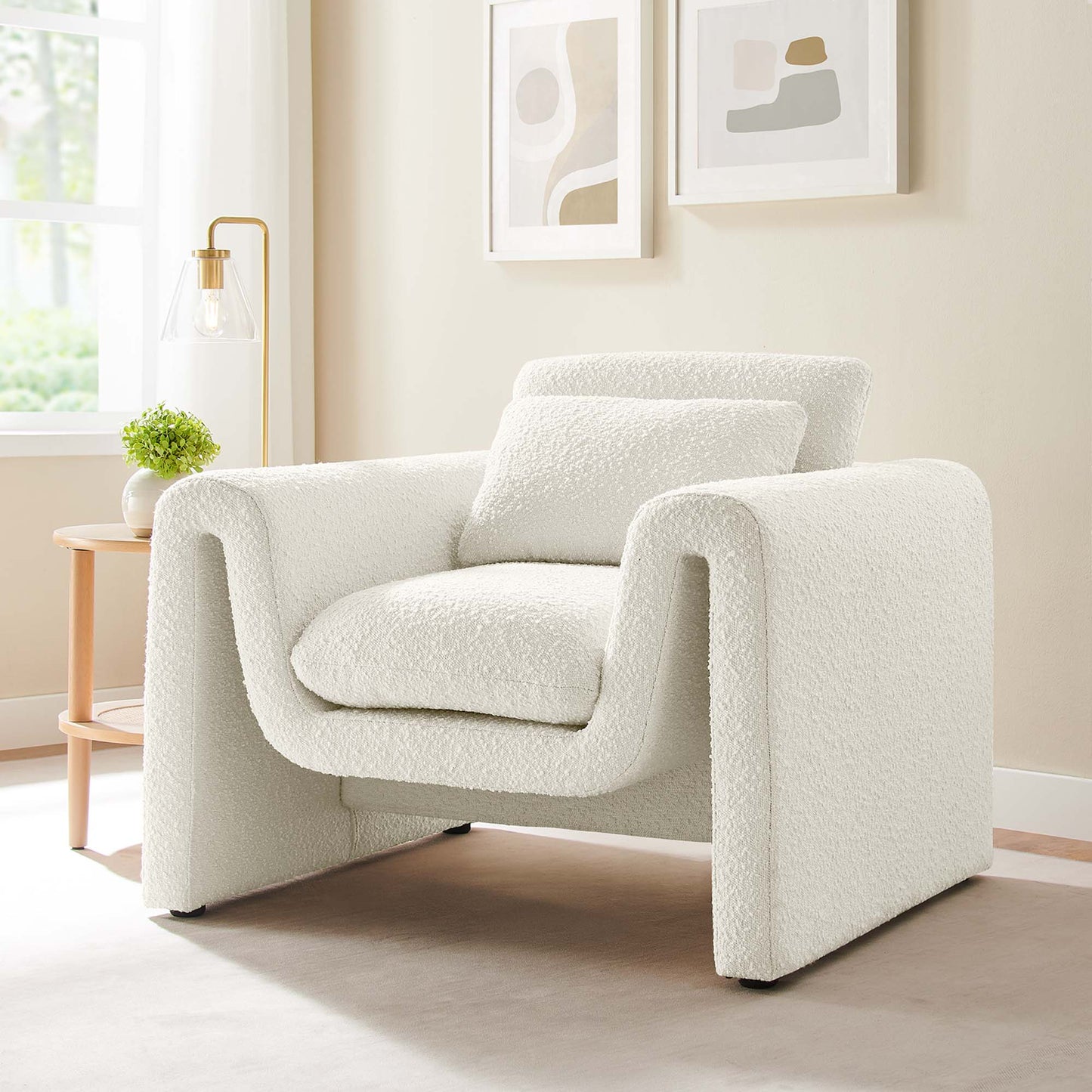 Waverly Boucle Upholstered Armchair by Modway EEI-6575-IVO