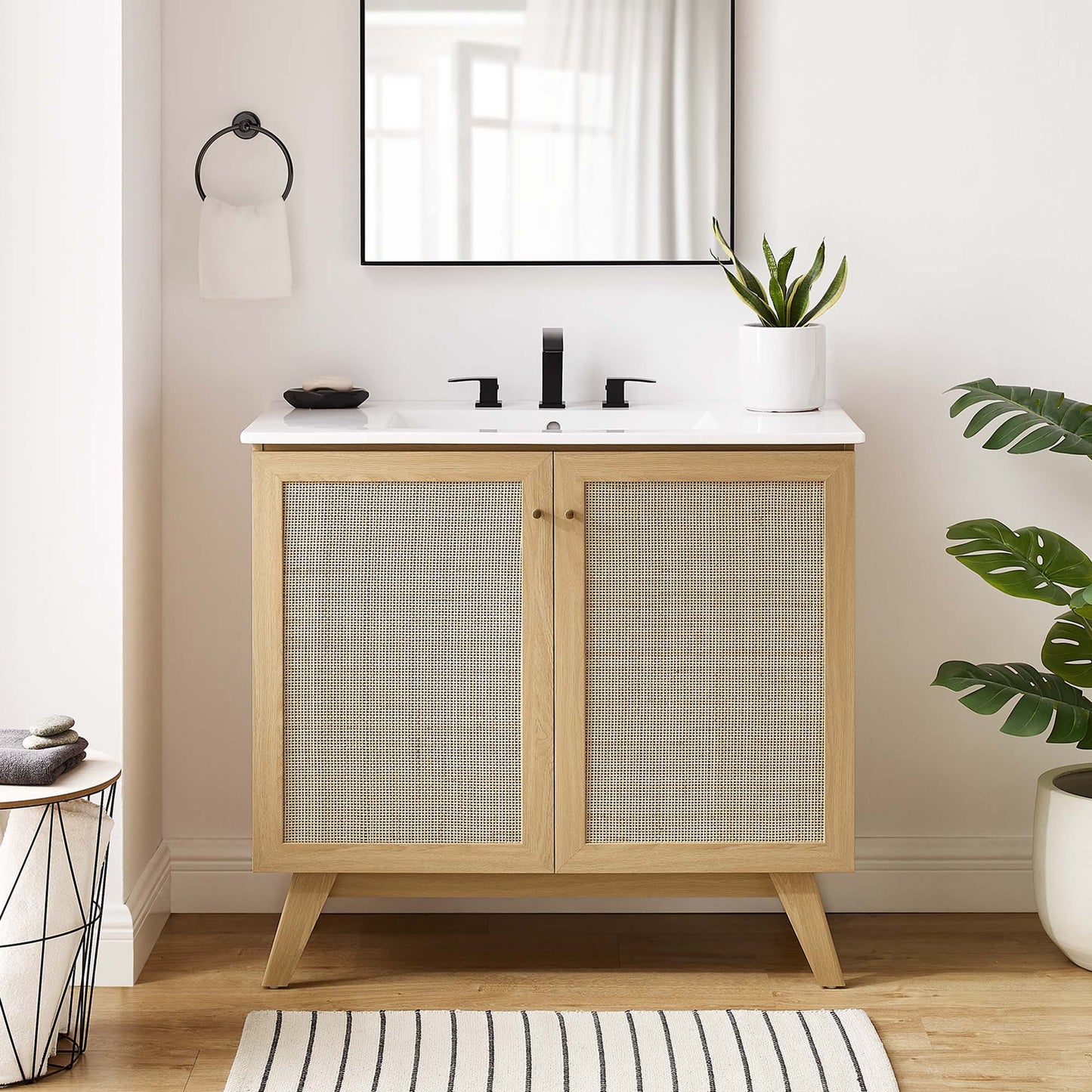 Soma 36” Bathroom Vanity Cabinet (Sink Basin Not Included) by Modway EEI-6588-OAK