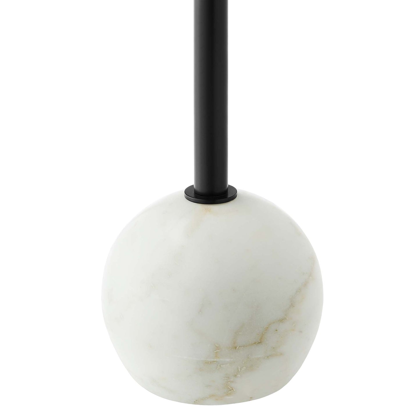 Aliza Round White Marble Side Table by Modway EEI-6606-WHI-BLK