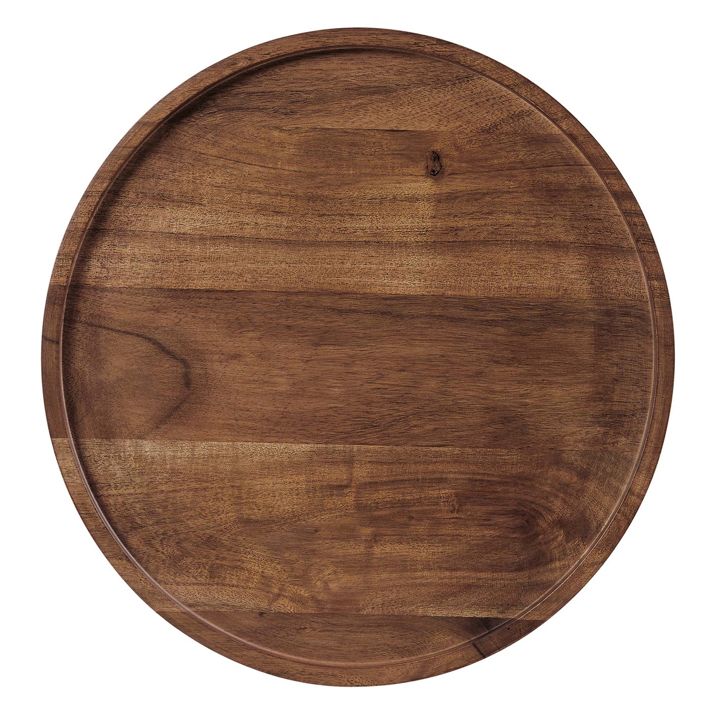 Amina Round Acacia Wood Side Table by Modway EEI-6607-WHI-LOC