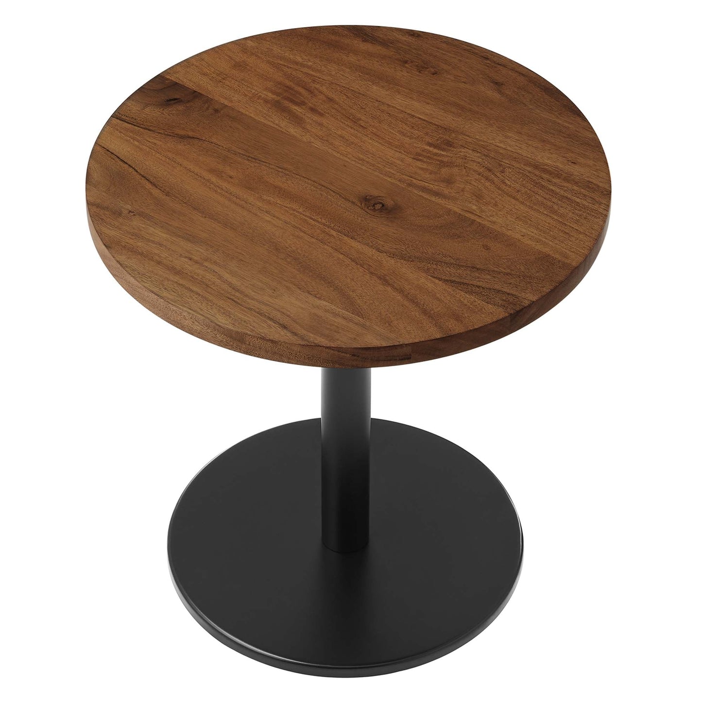 Viva Round Acacia Wood Side Table by Modway EEI-6610-BLK-LOC