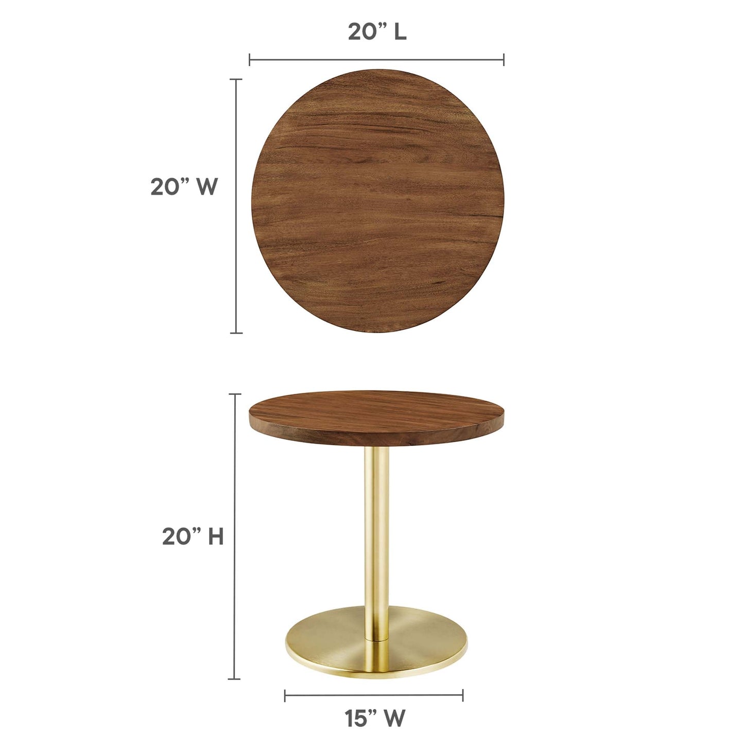 Viva Round Acacia Wood Side Table by Modway EEI-6610-BRA-LOC