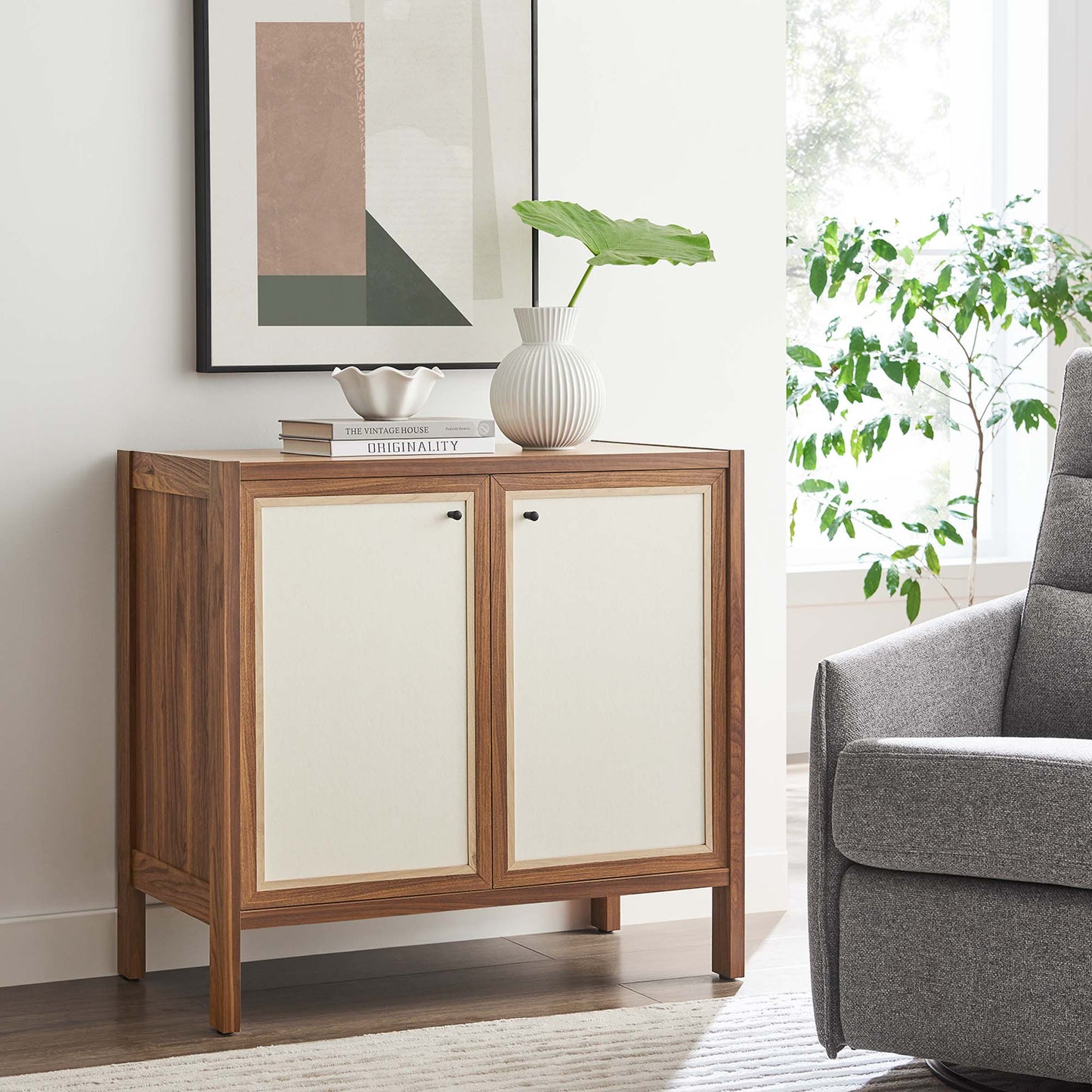 Capri 33" Wood Grain Storage Cabinet by Modway EEI-6615-WAL