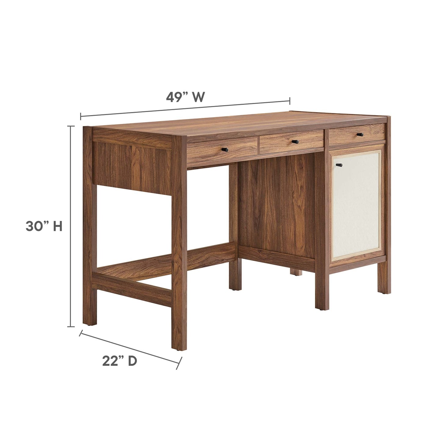 Capri 49" Wood Grain Office Desk by Modway EEI-6617-WAL