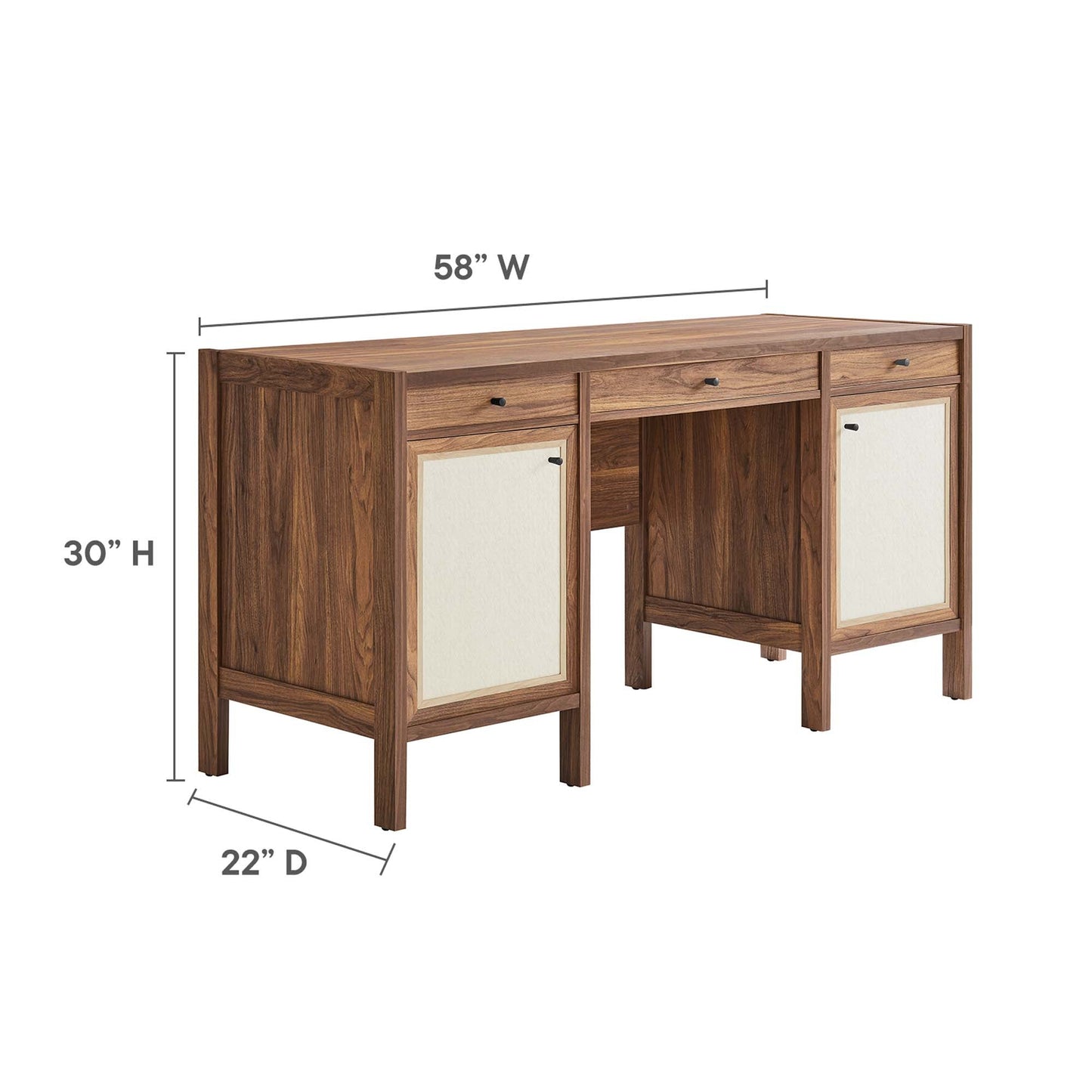 Capri 58" Wood Grain Office Desk by Modway EEI-6618-WAL