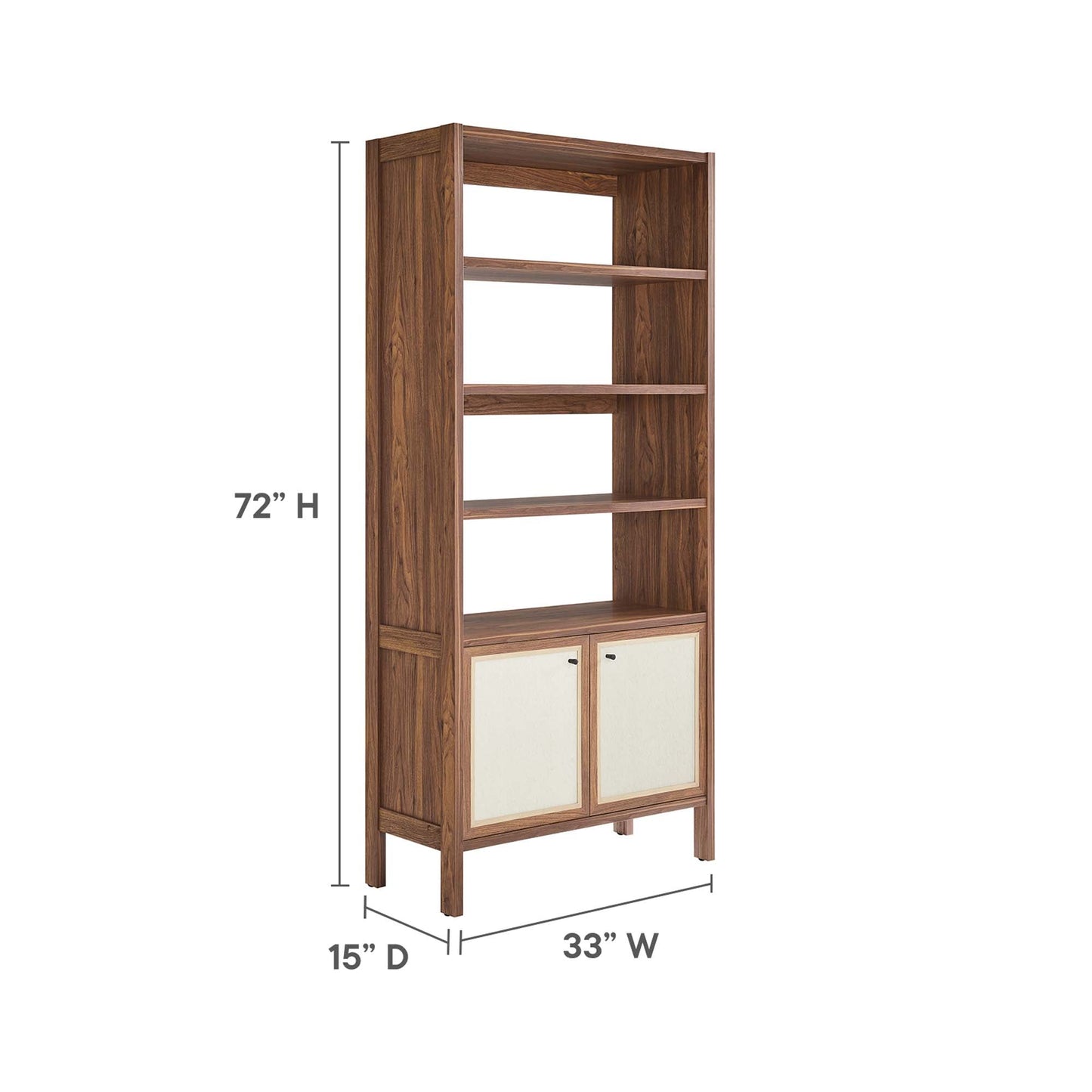 Capri 4-Shelf Wood Grain Bookcase by Modway EEI-6619-WAL