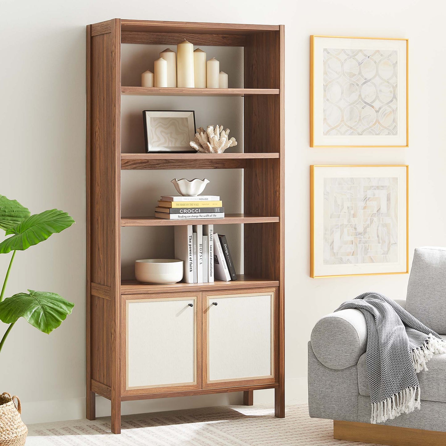 Capri 4-Shelf Wood Grain Bookcase by Modway EEI-6619-WAL