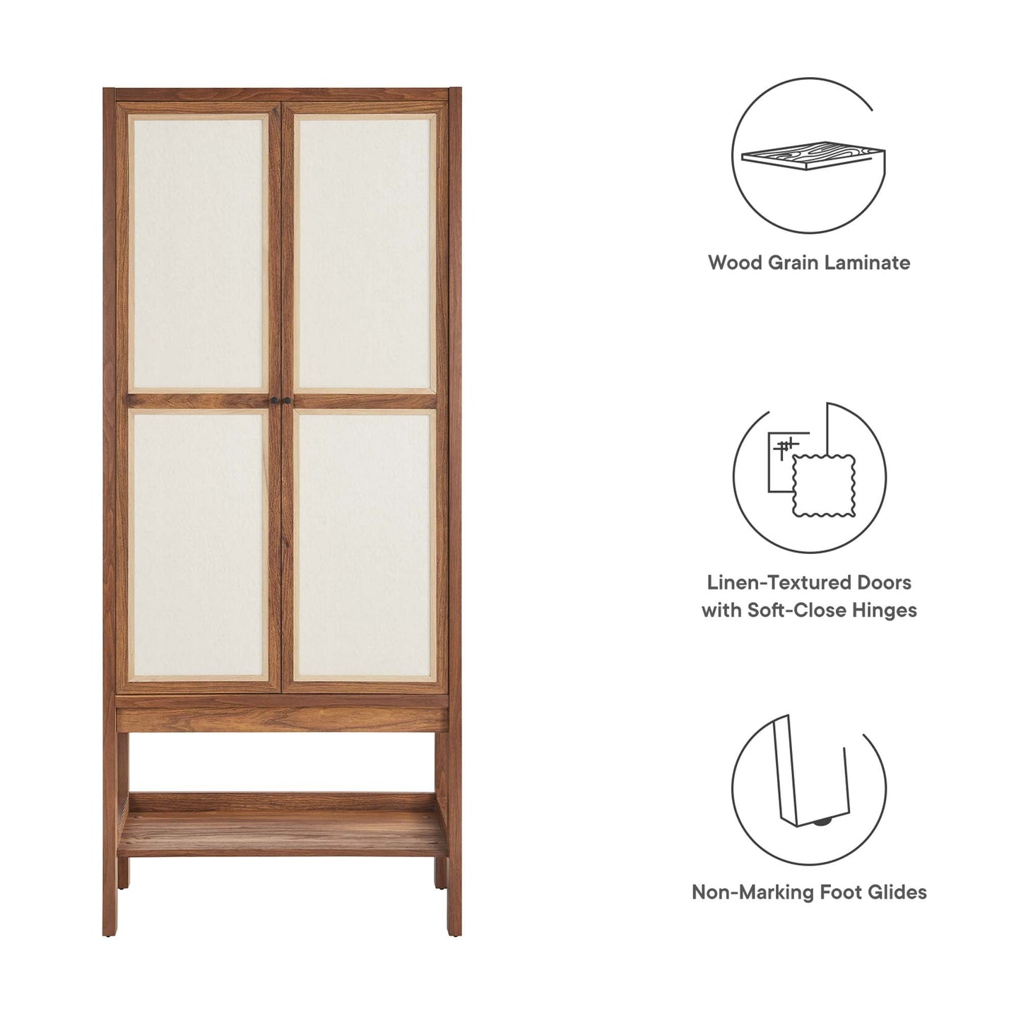 Capri Tall Wood Grain Standing Storage Cabinet by Modway EEI-6620-WAL