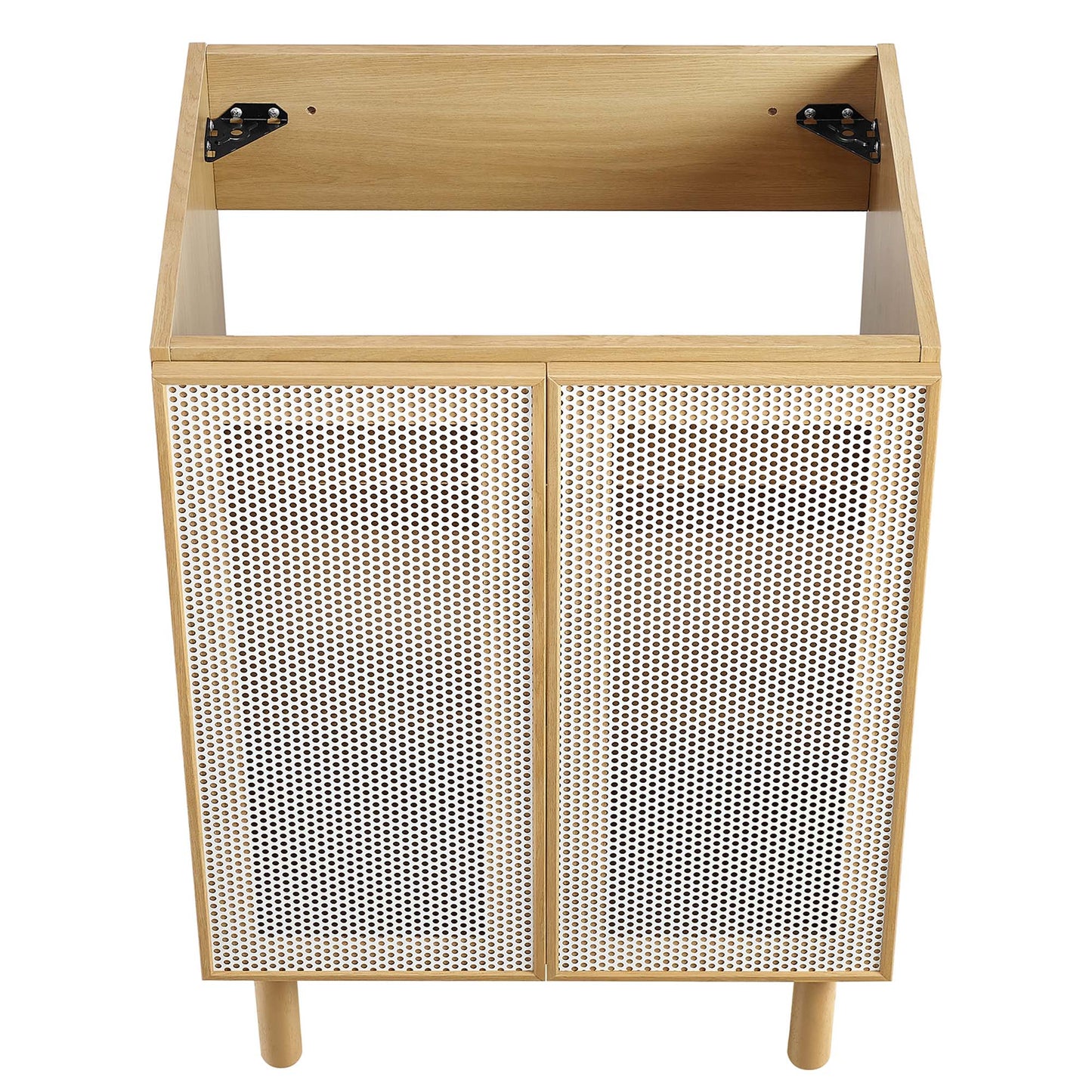 Calla 24" Perforated Metal Bathroom Vanity Cabinet (Sink Basin Not Included) by Modway EEI-6621-OAK