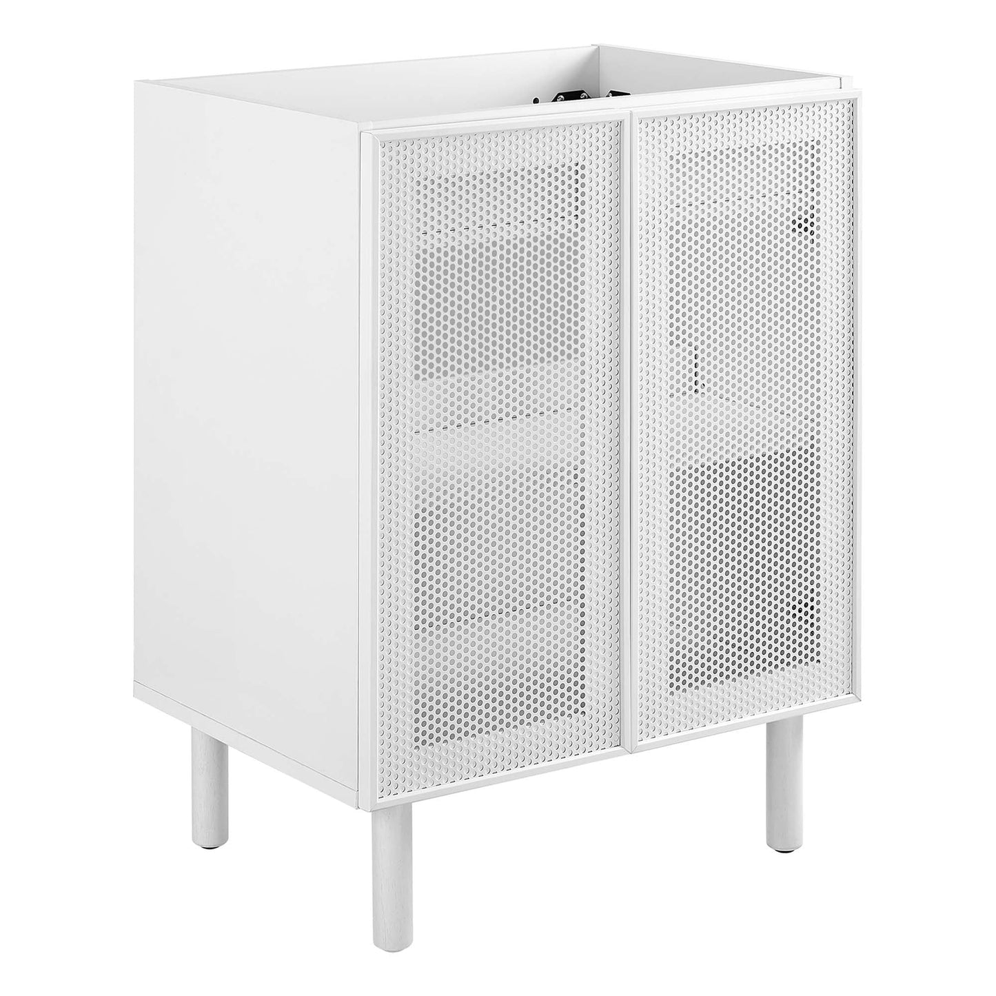 Calla 24" Perforated Metal Bathroom Vanity Cabinet (Sink Basin Not Included) by Modway EEI-6621-WHI