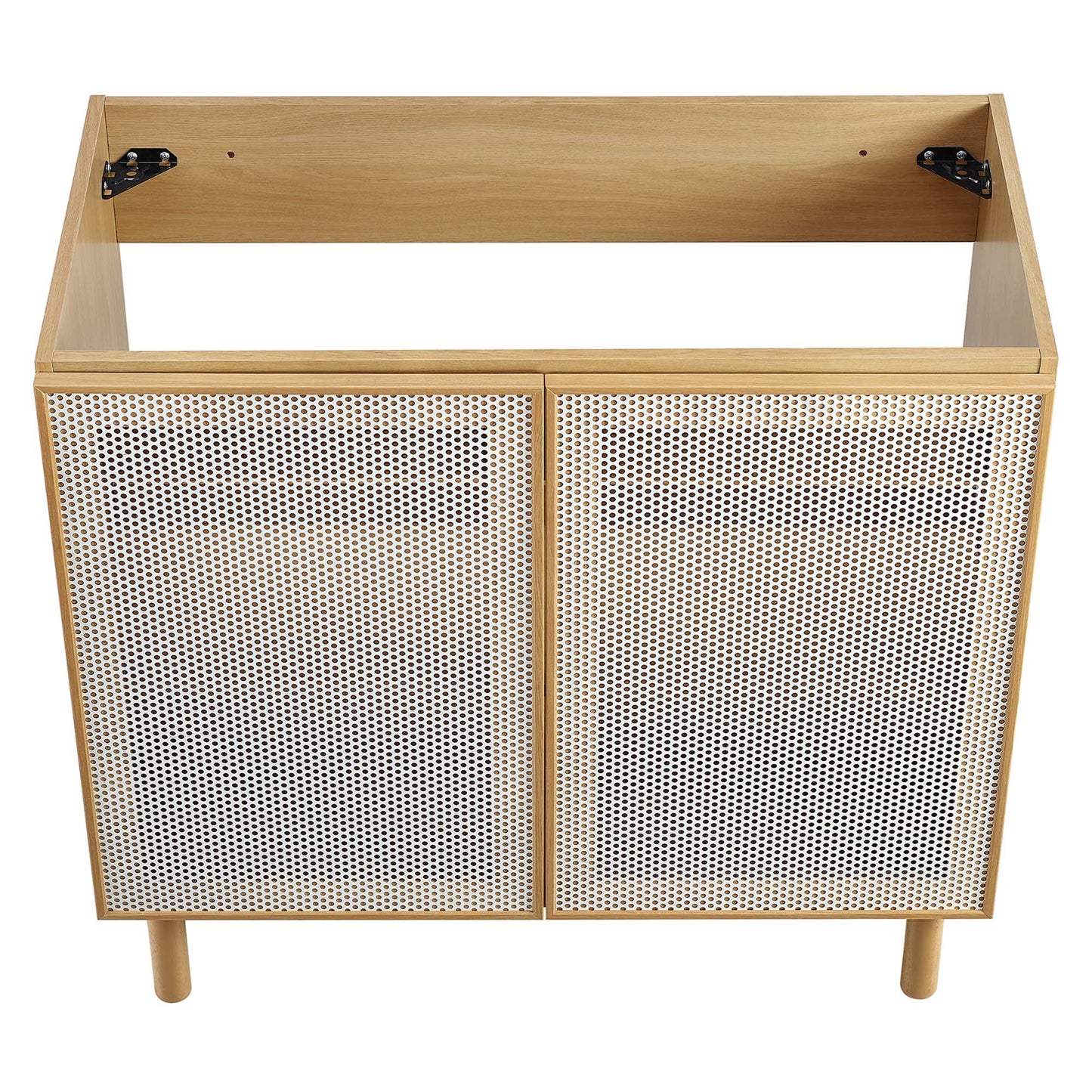 Calla 36" Perforated Metal Bathroom Vanity Cabinet (Sink Basin Not Included) by Modway EEI-6622-OAK