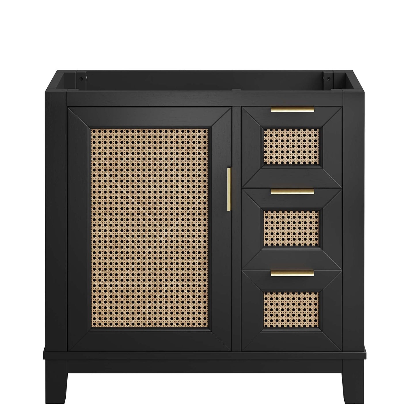 Dixie 36” Solid Wood Bathroom Vanity Cabinet (Sink Basin Not Included) by Modway EEI-6626-BLK