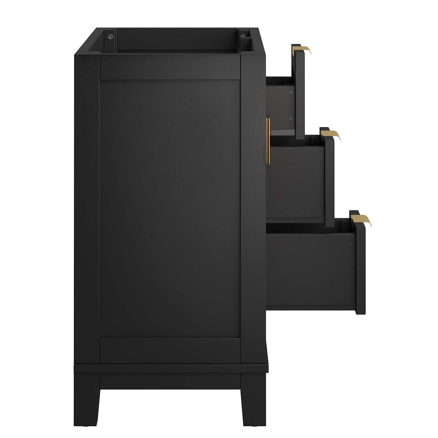 Dixie 36” Solid Wood Bathroom Vanity Cabinet (Sink Basin Not Included) by Modway EEI-6626-BLK