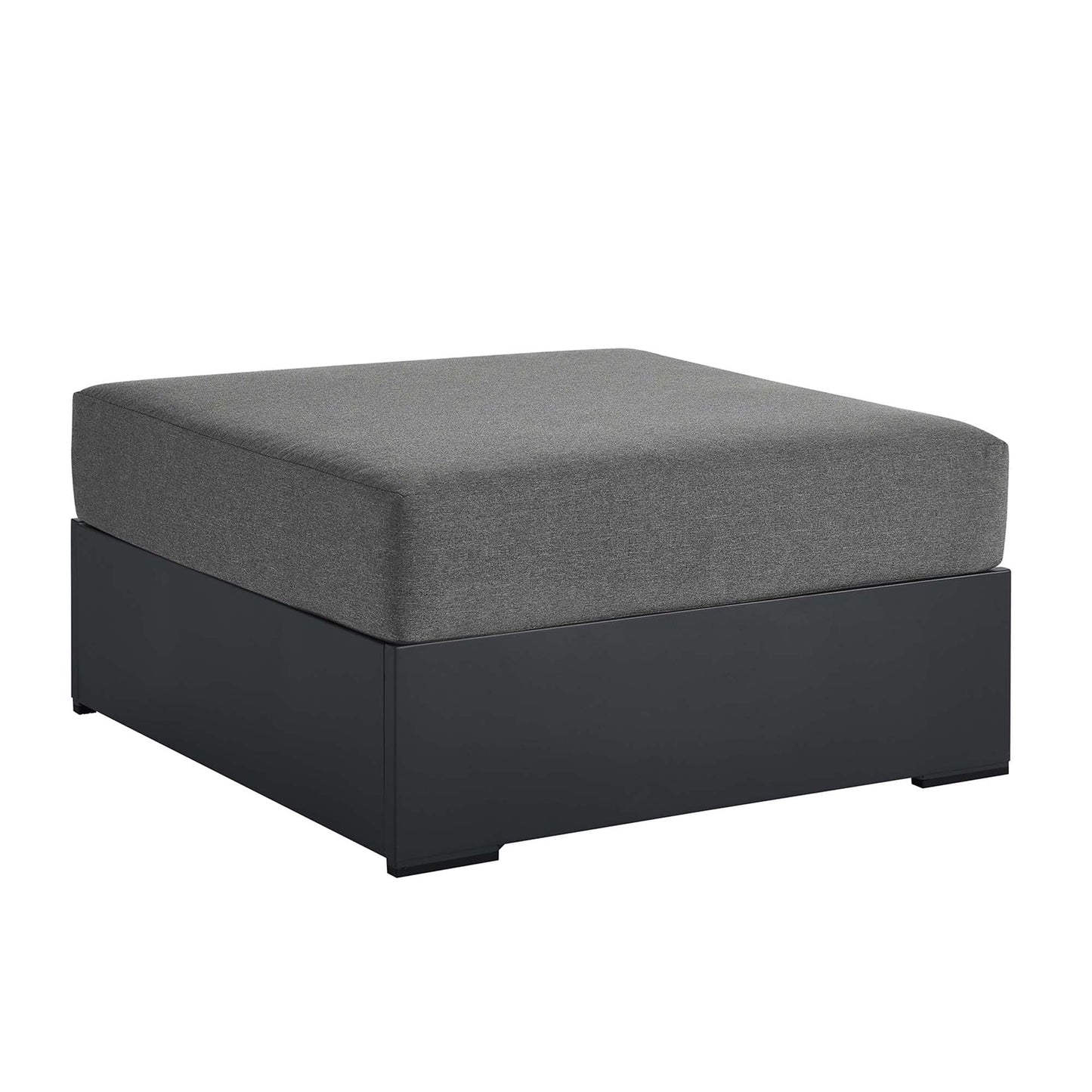 Tahoe Outdoor Patio Powder-Coated Aluminum Ottoman by Modway EEI-6627-GRY-CHA