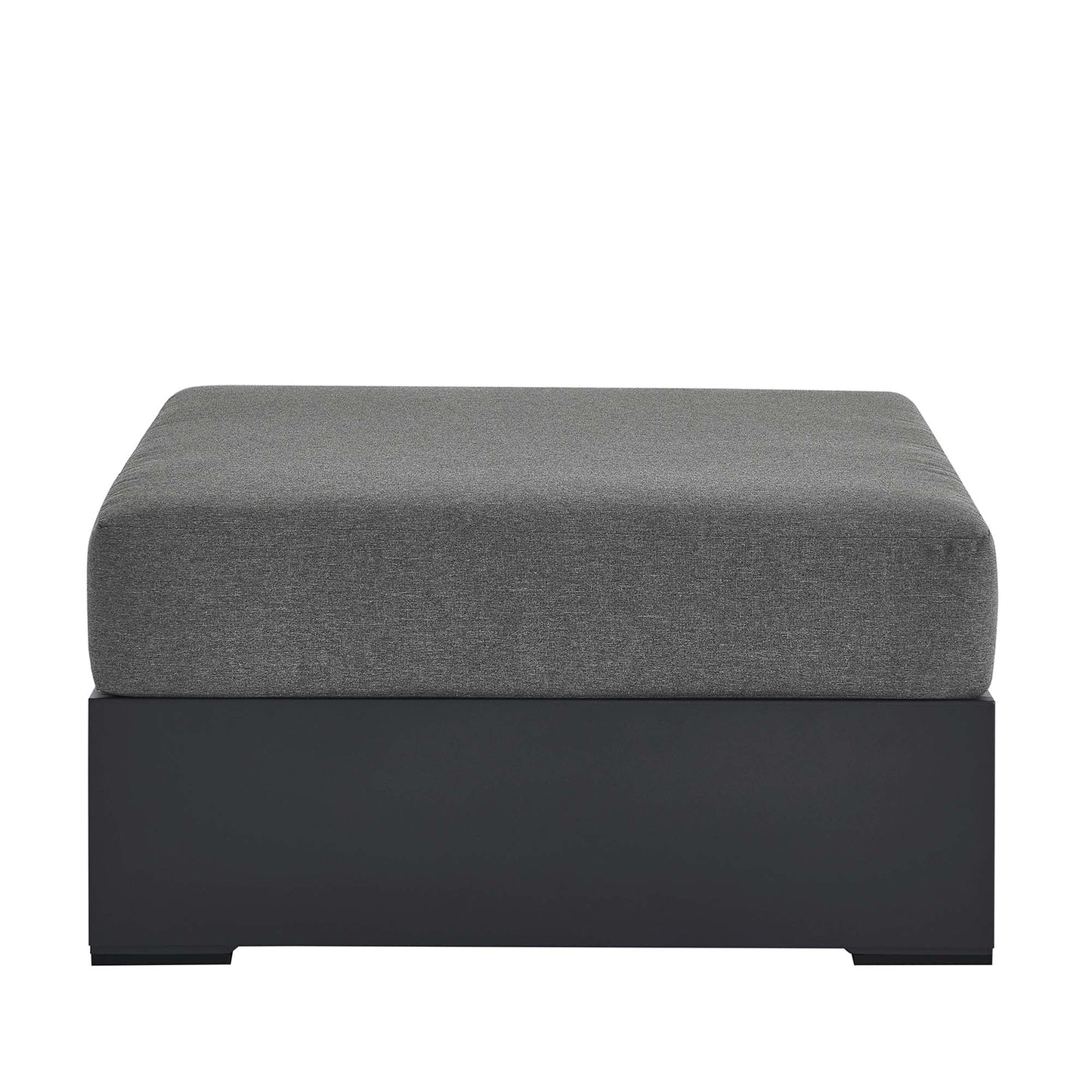 Tahoe Outdoor Patio Powder-Coated Aluminum Ottoman by Modway EEI-6627-GRY-CHA