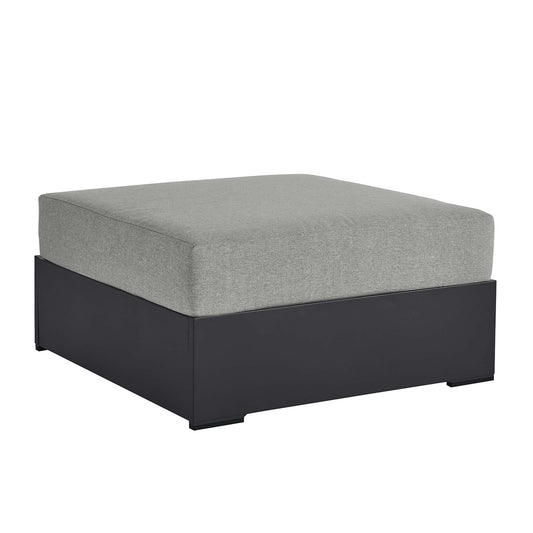 Tahoe Outdoor Patio Powder-Coated Aluminum Ottoman by Modway EEI-6627-GRY-GRY