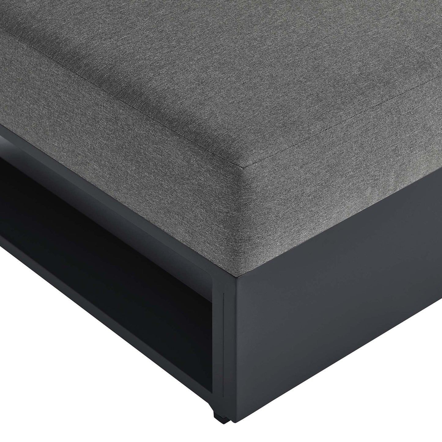 Tahoe Outdoor Patio Powder-Coated Aluminum Modular Armless Chair by Modway EEI-6628-GRY-CHA