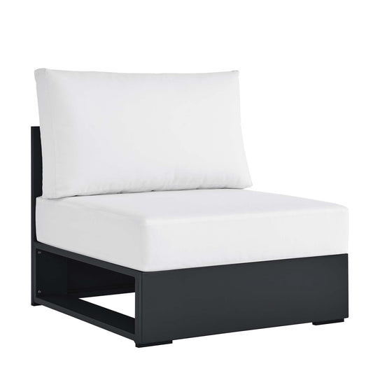 Tahoe Outdoor Patio Powder-Coated Aluminum Modular Armless Chair by Modway EEI-6628-GRY-WHI